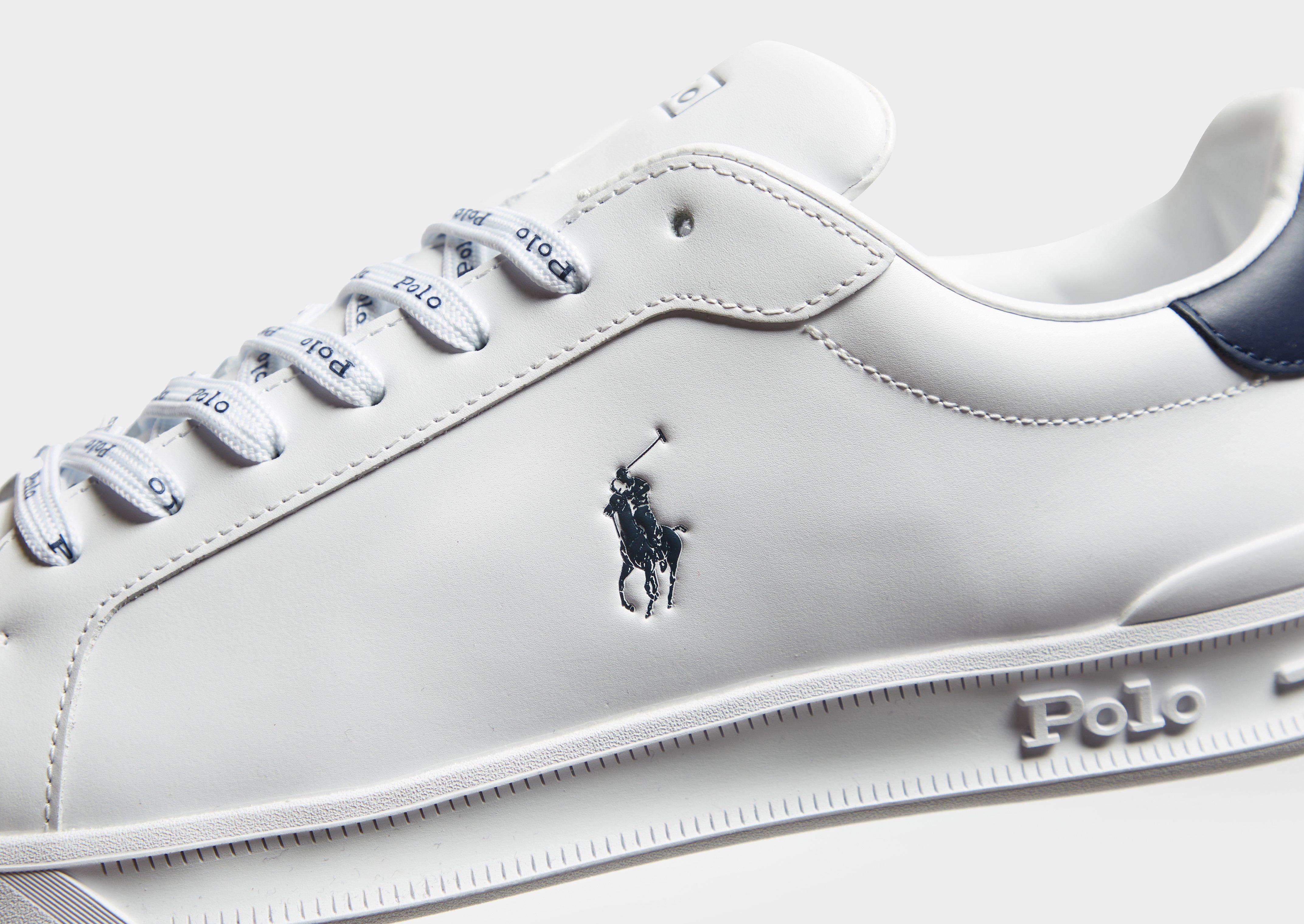 polo ralph lauren heritage court ii logo leather trainers