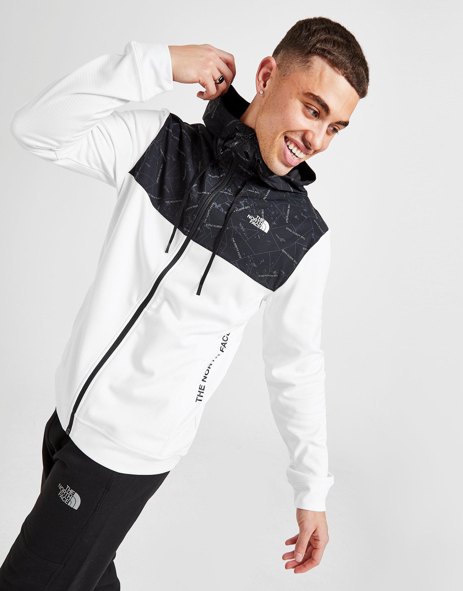 the north face train n logo full zip woven hoodie