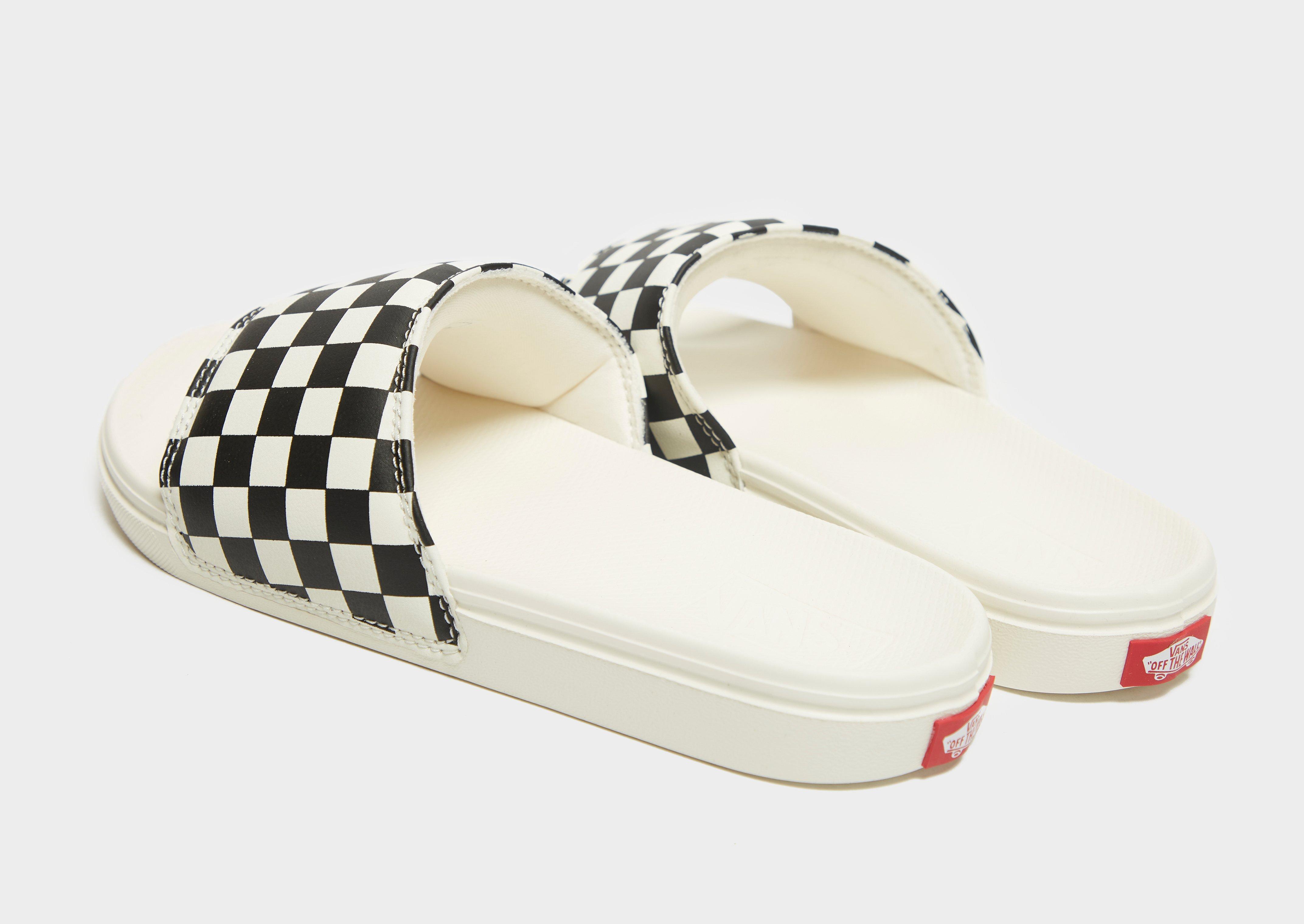 vans checkerboard slides womens
