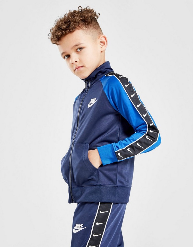 Blue Nike Swoosh Taping Tricot Tracksuit Children | JD Sports