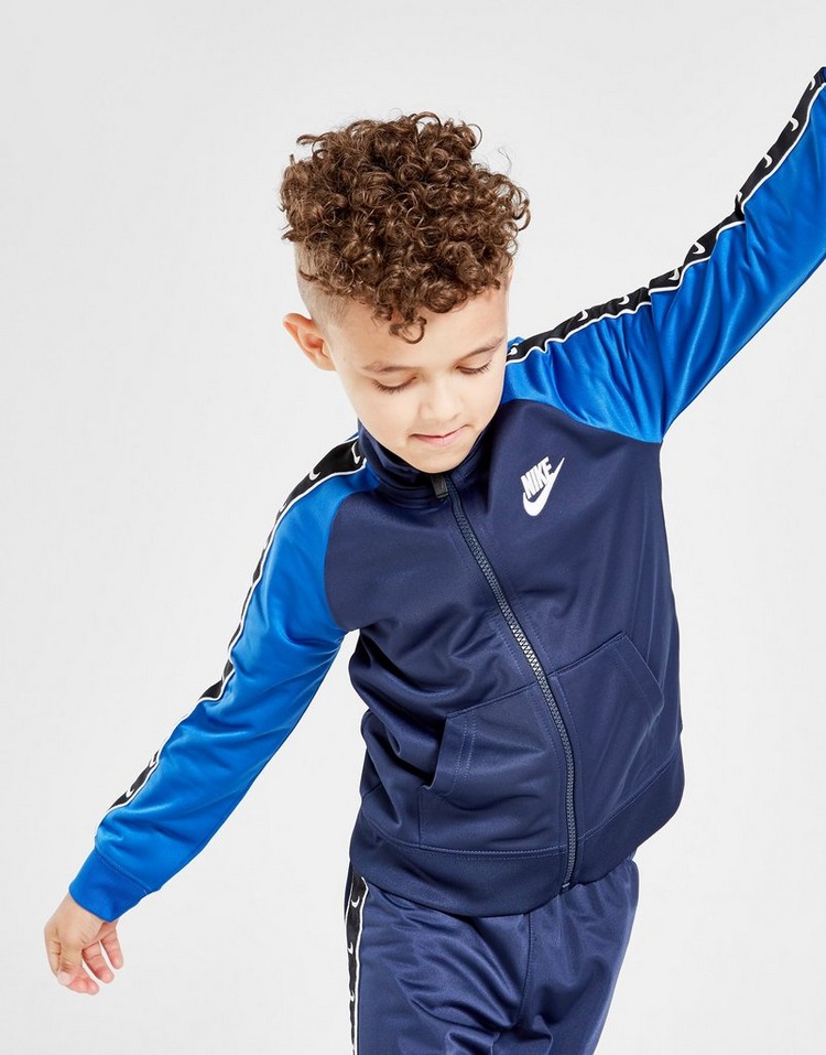 Blue Nike Swoosh Taping Tricot Tracksuit Children | JD Sports