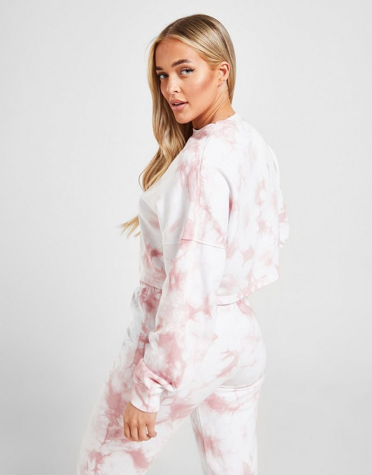 Pink Soda Sport Sweatshirt Tie Dye Crop Crew