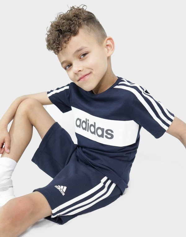 adidas Linear Essential T-Shirt/Shorts Set Children adidas Linear Essential T-Shirt/Shorts Set Children