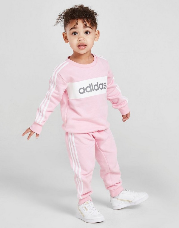 Acheter Rose Adidas Survetement Fille Linear Essential Crew Bebe