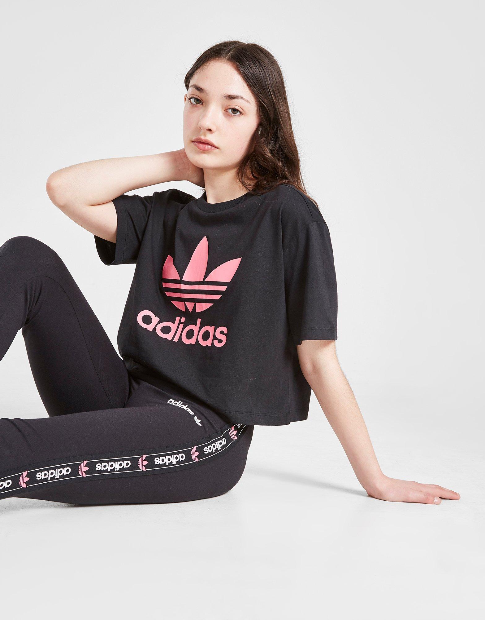 adidas Originals Girls' Trefoil Crop T-Shirt Junior