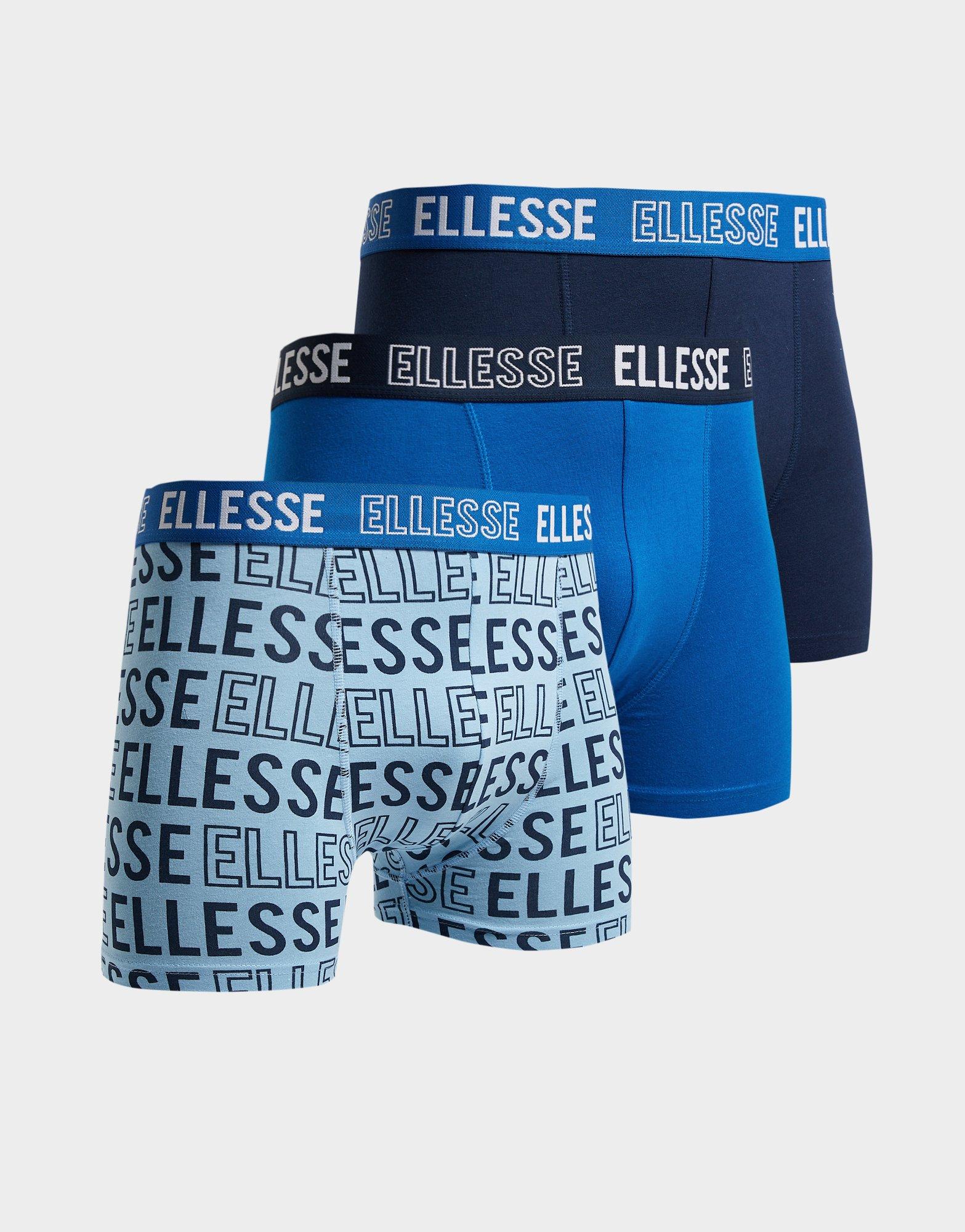 Buy Blue Ellesse 3 Pack Boxer Shorts