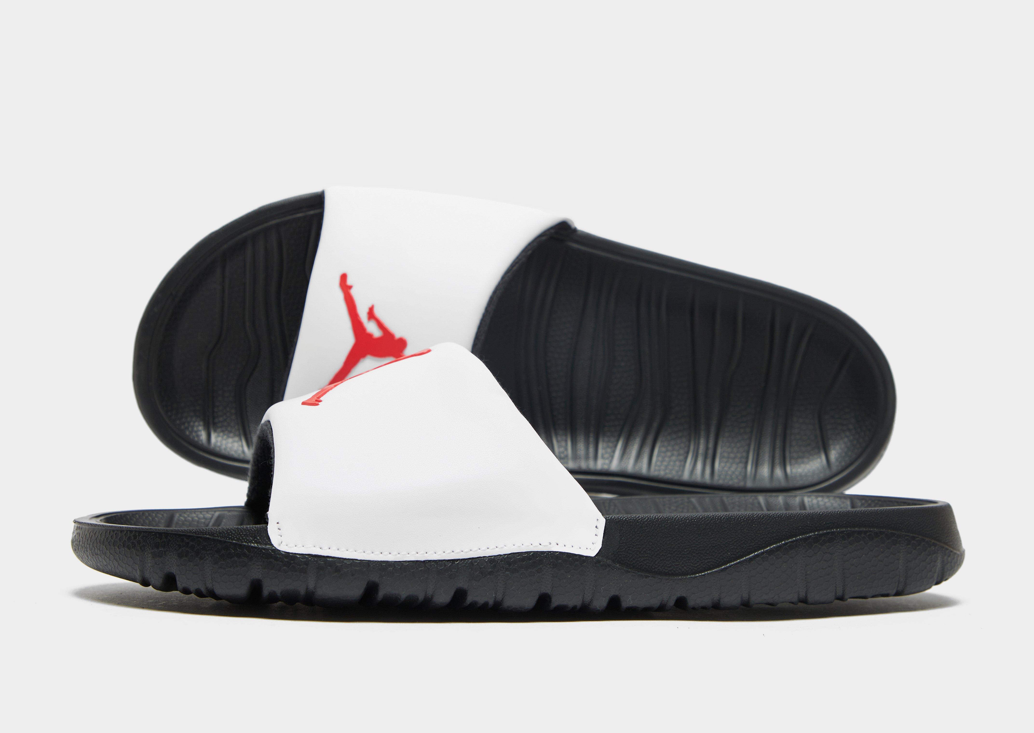 all white jordan slides