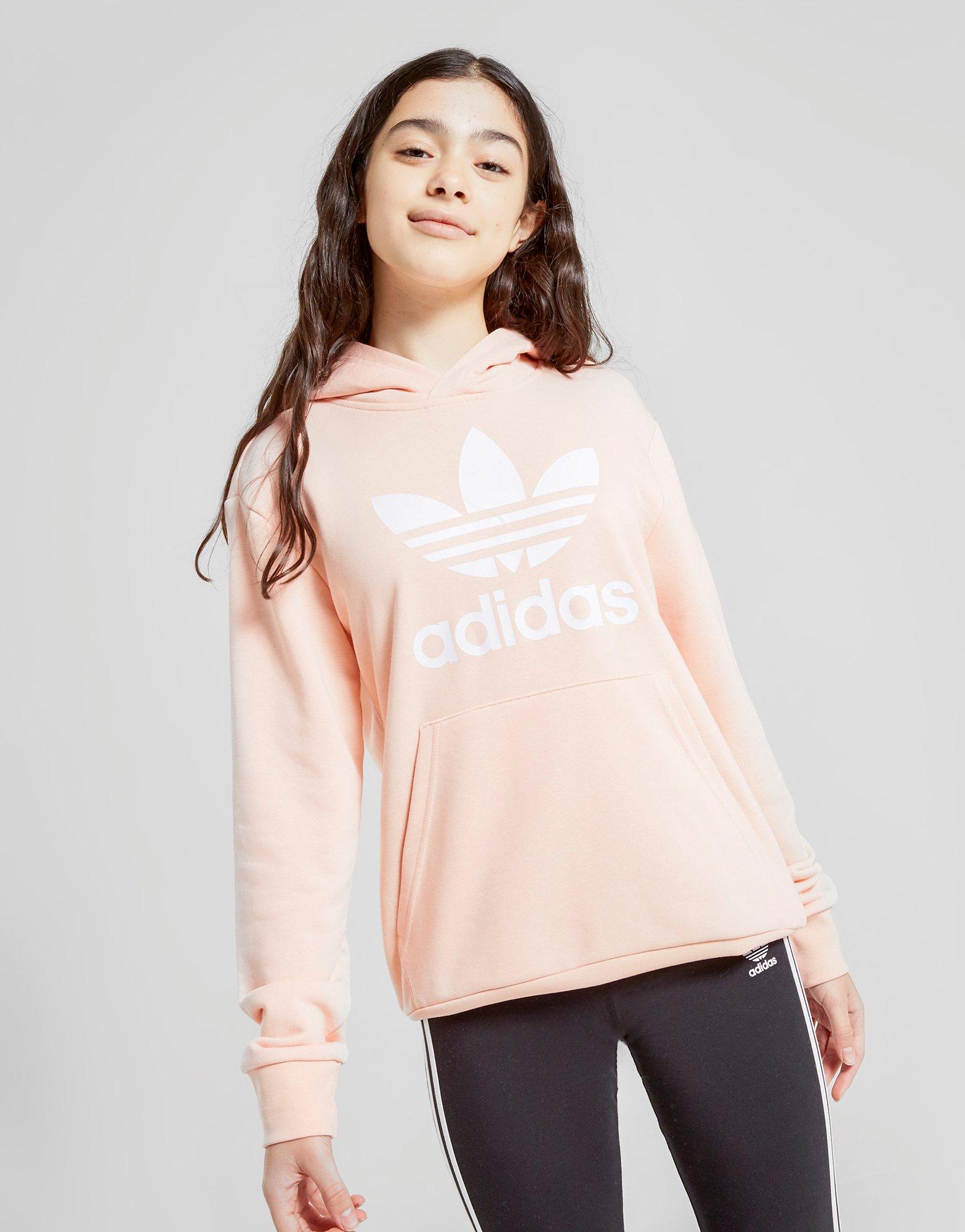 girls adidas trefoil hoodie