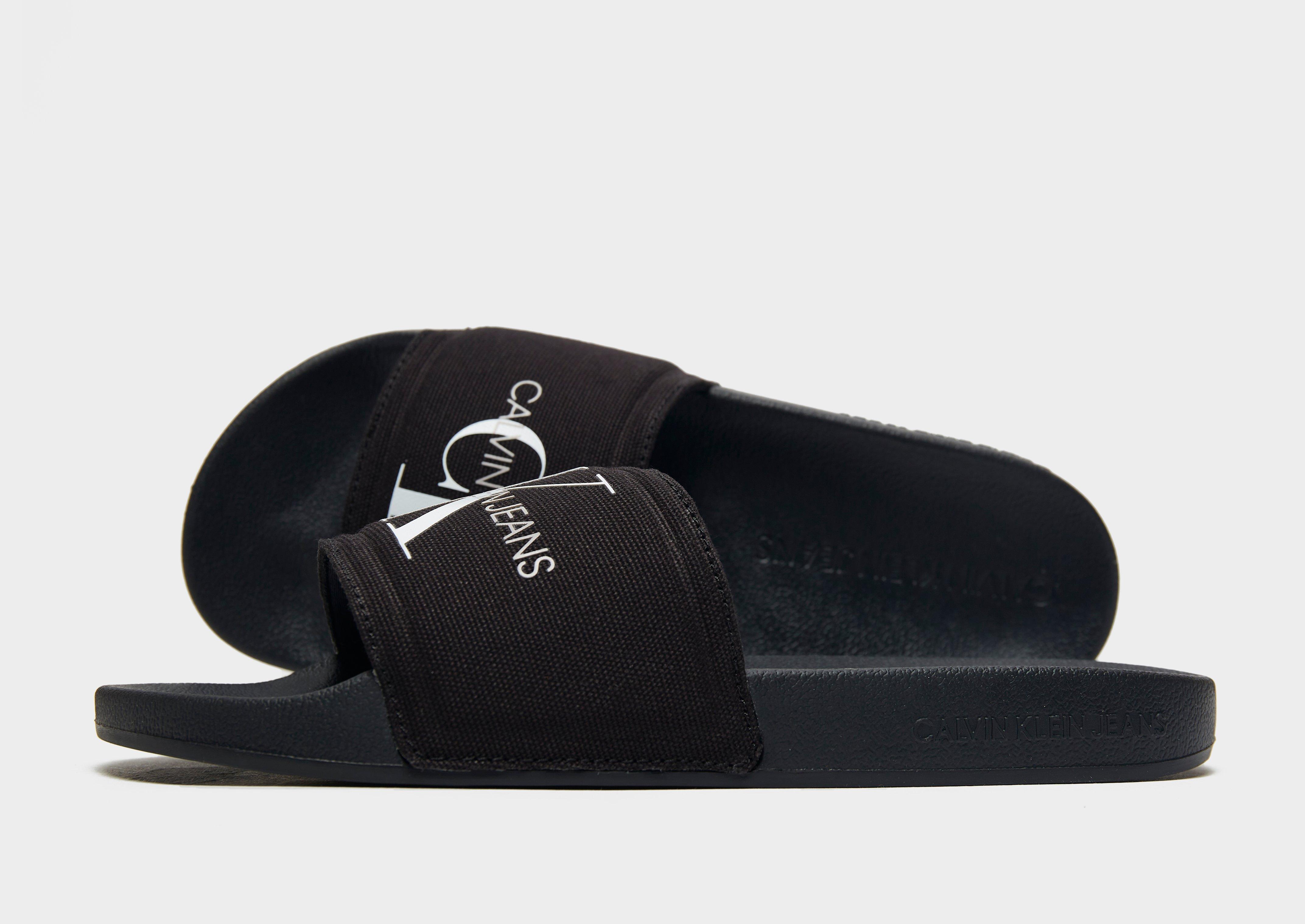 black calvin klein sliders