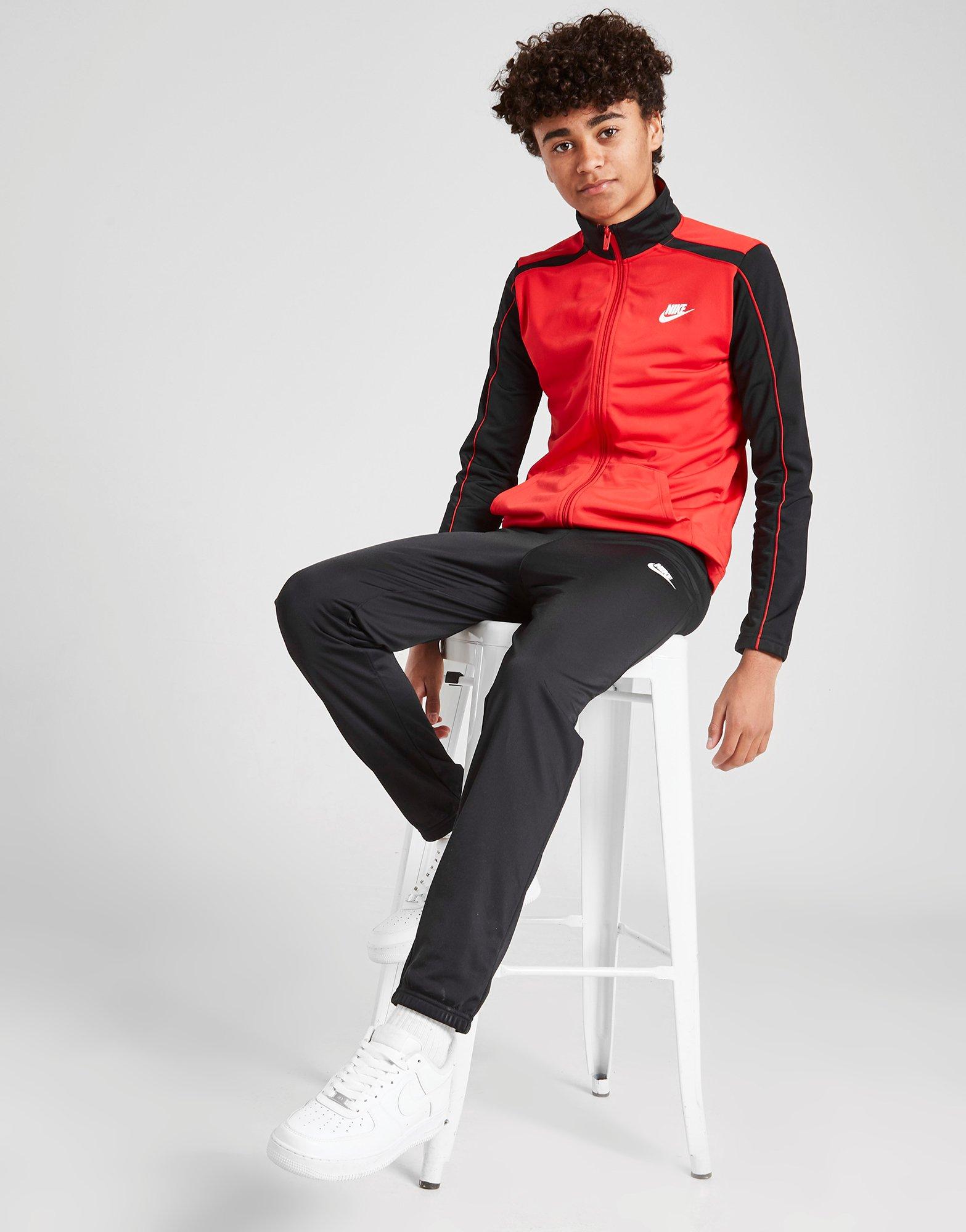 nike poly tracksuit red