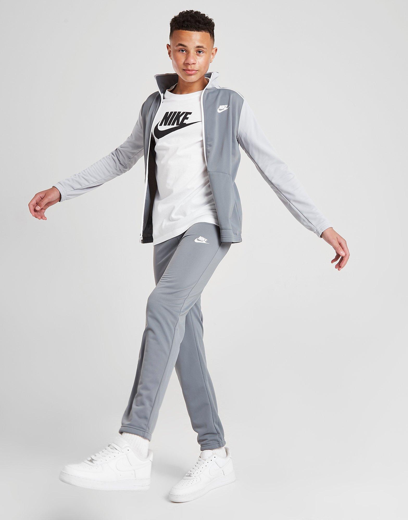 Grey Nike Futura Poly Tracksuit Junior 