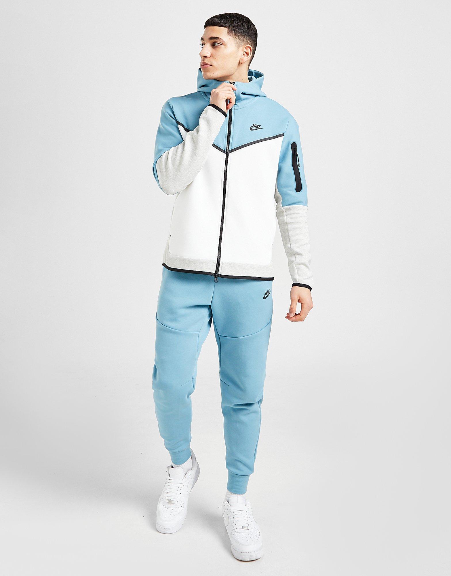 nike tech fleece tracksuit blue