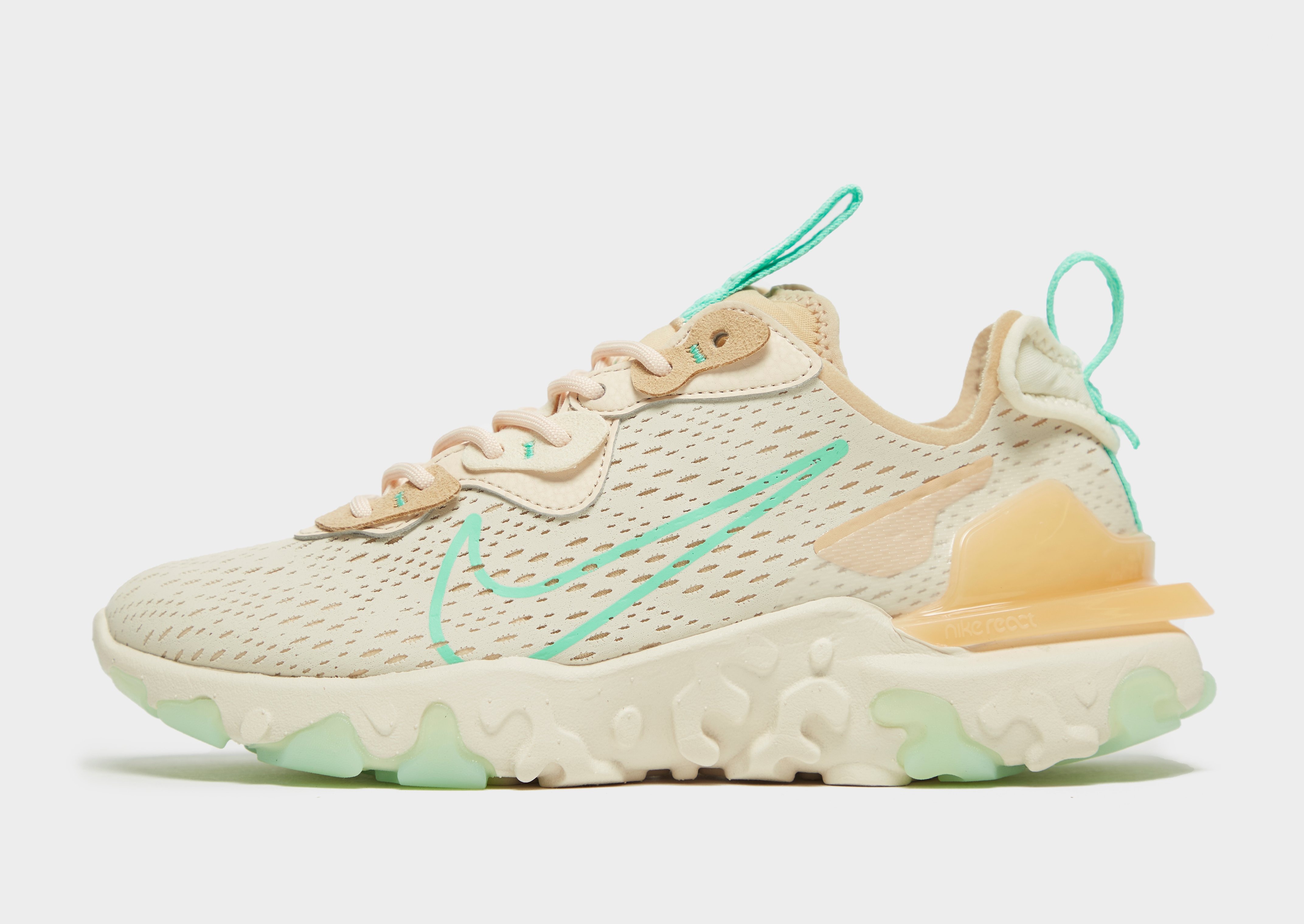 beige & orange react vision sneakers