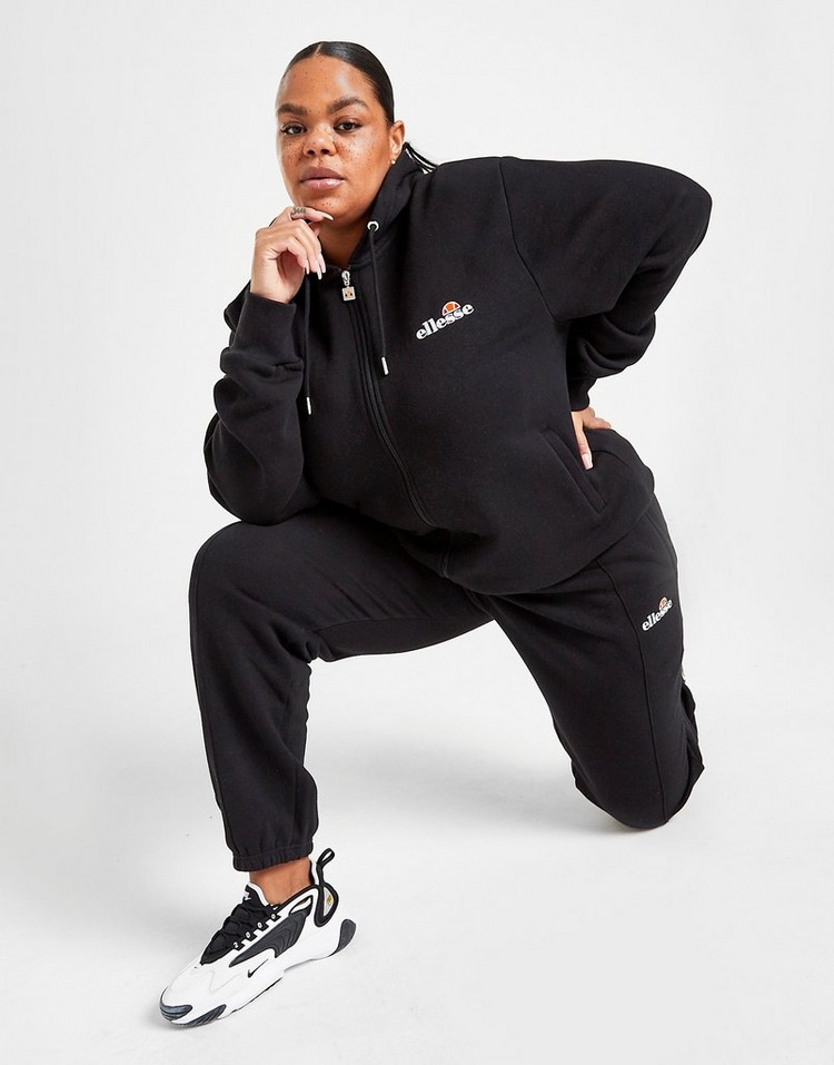 Black Ellesse Oversize Plus Size Full Zip Hoodie | JD Sports