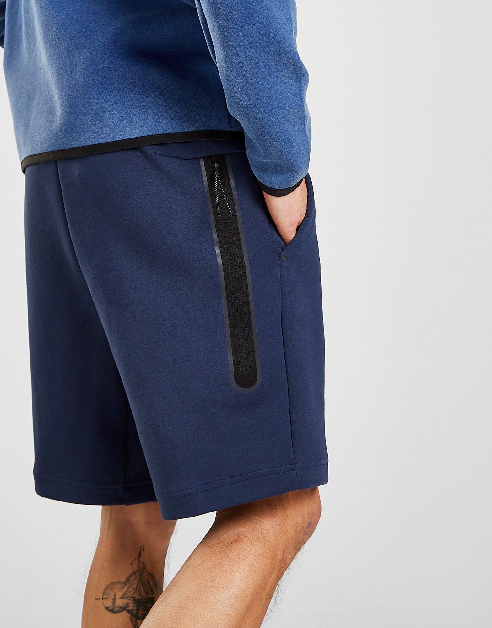 nike tech fleece shorts blue