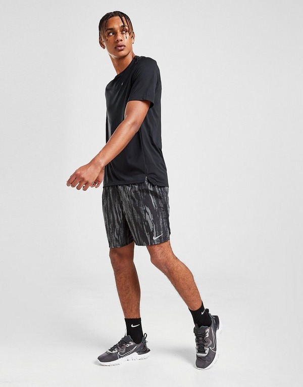 Zwart Nike Challenger Wild Run All Over Print Shorts Heren Jd Sports