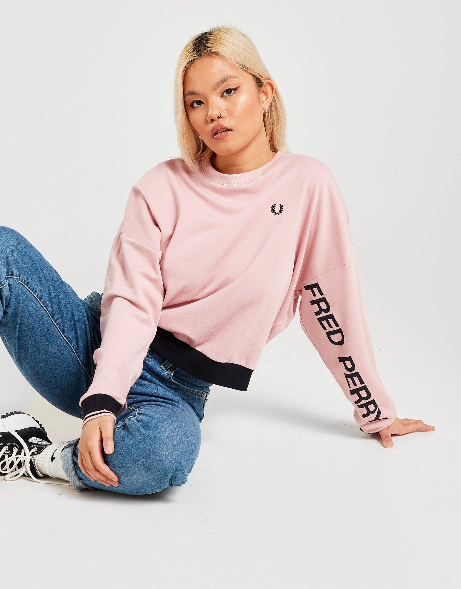 Pink fred perry sweatshirt store