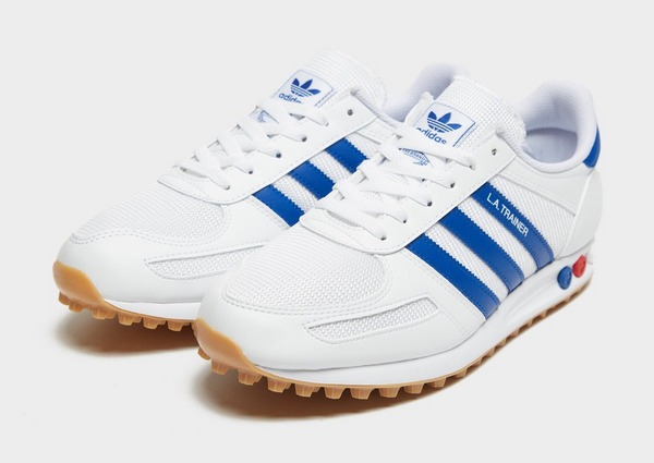White Adidas La Trnr Wht Blu Red Jd Sports