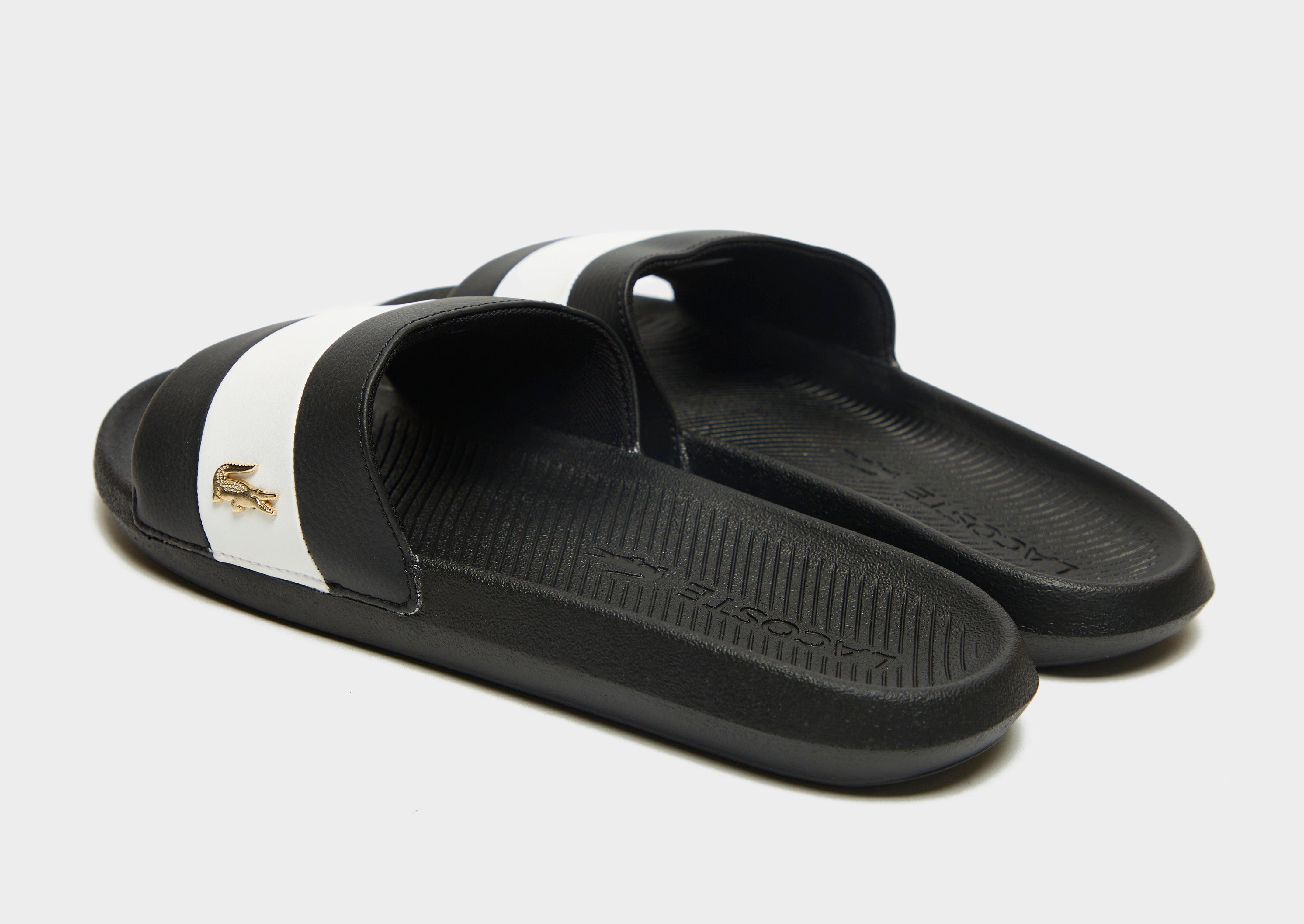 lacoste slides black