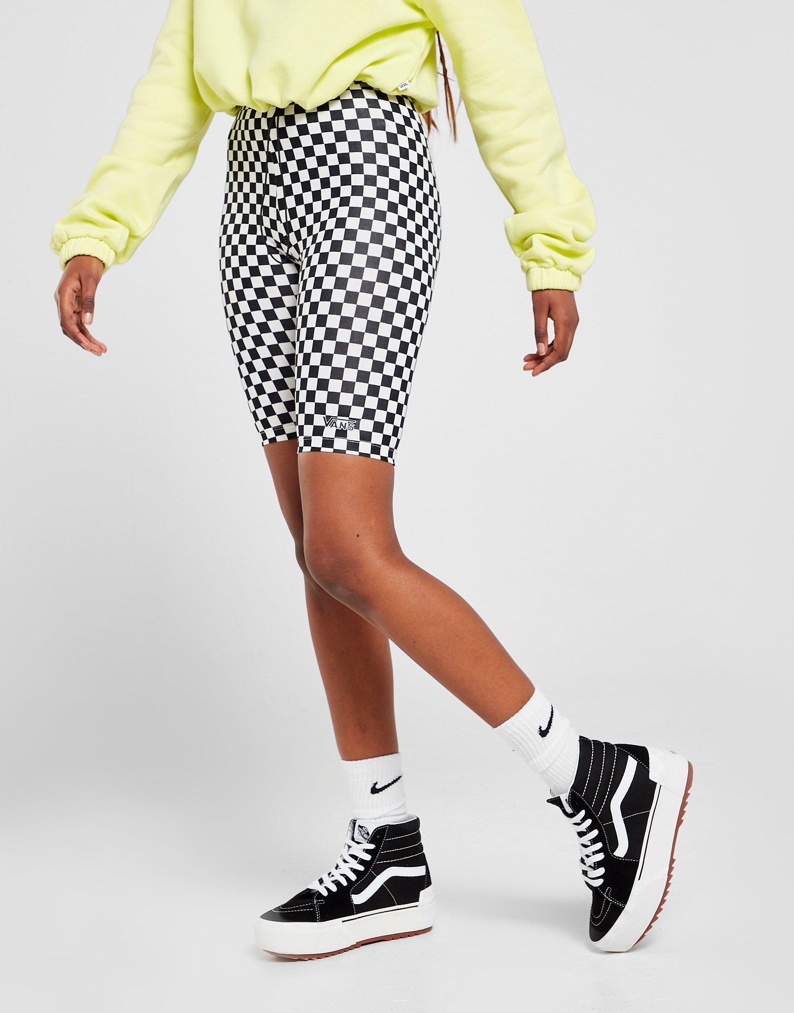 vans checkerboard biker shorts