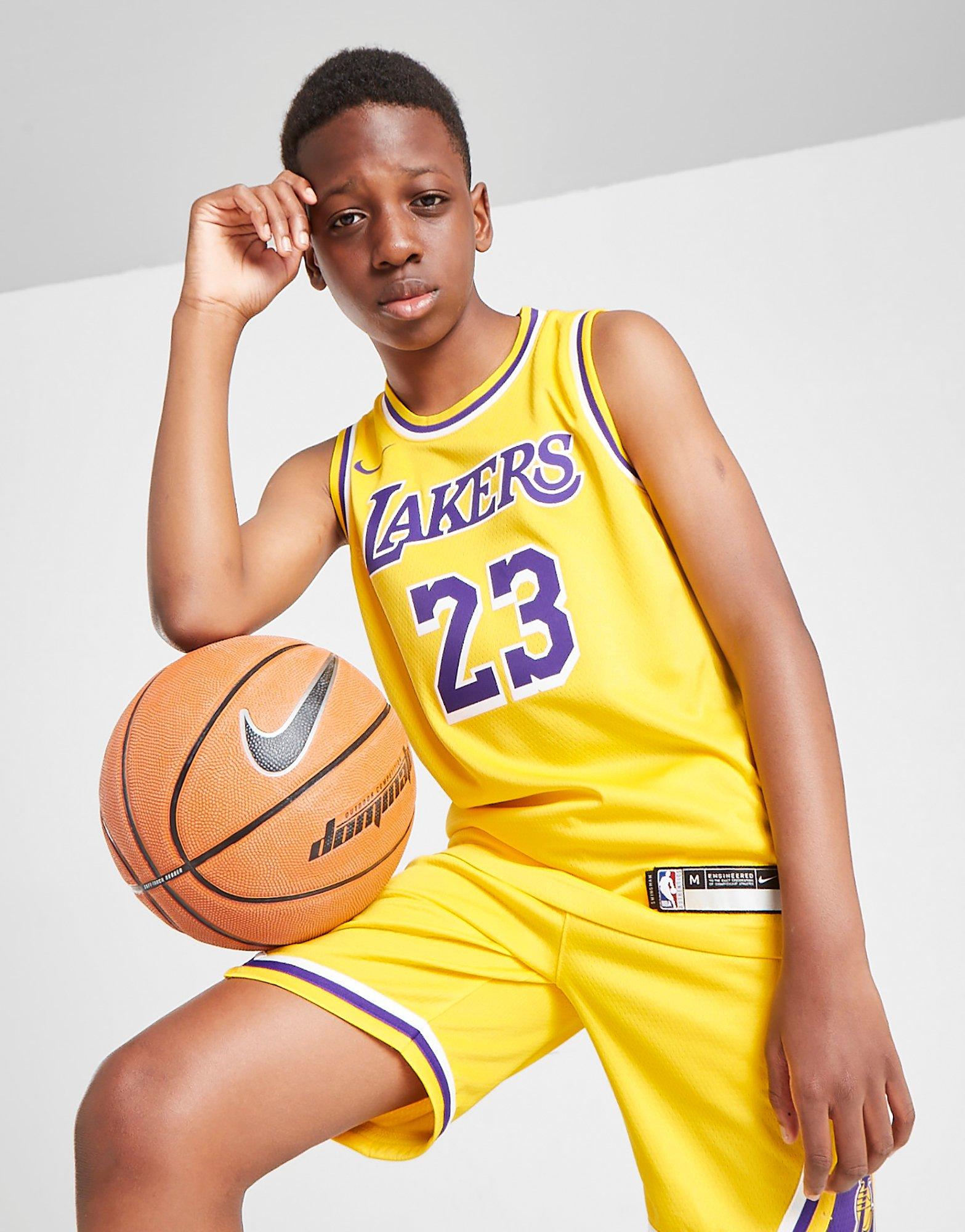 Yellow Nike NBA LA Lakers James #23 Jersey Junior