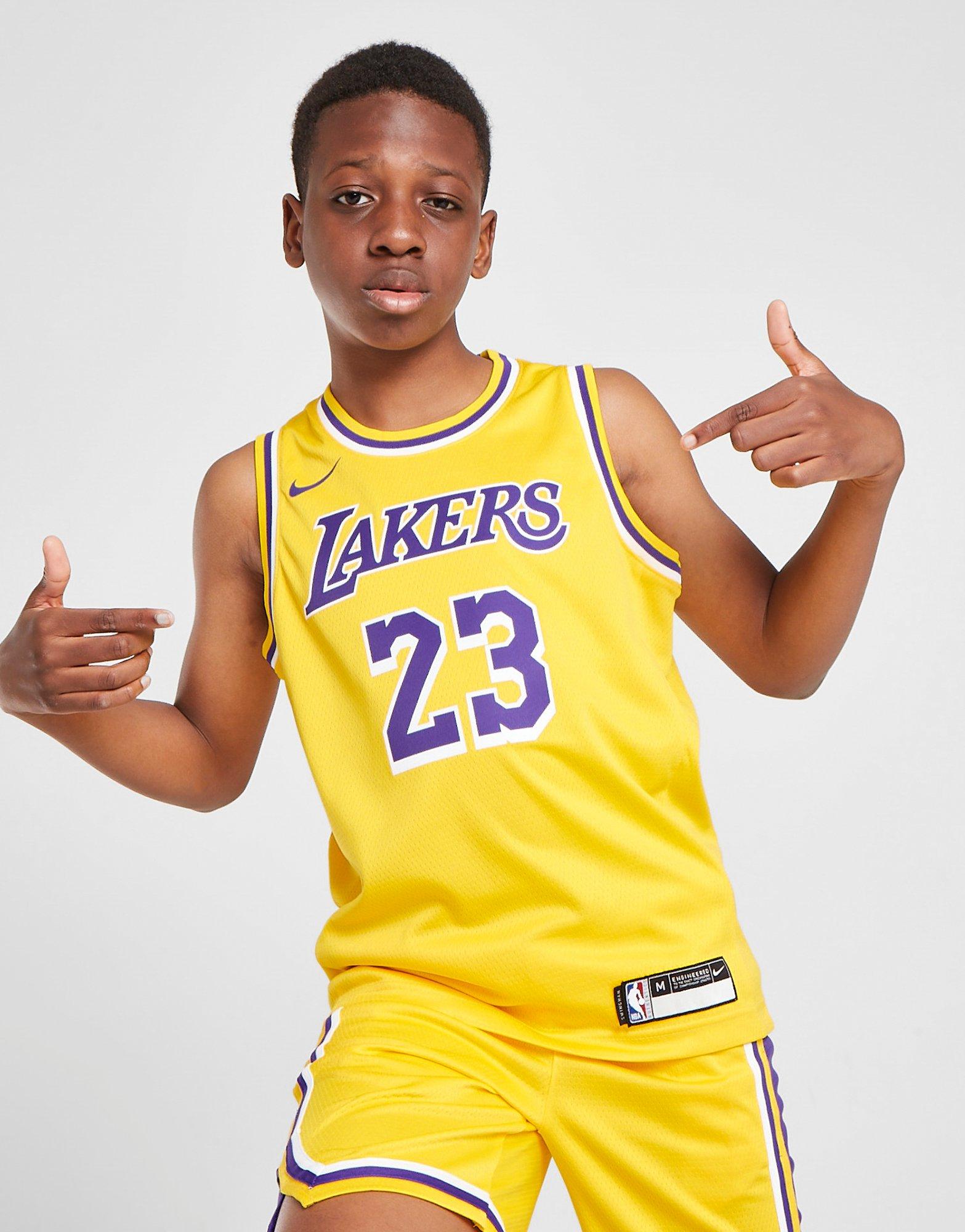 Yellow Nike NBA LA Lakers James #23 Jersey Junior