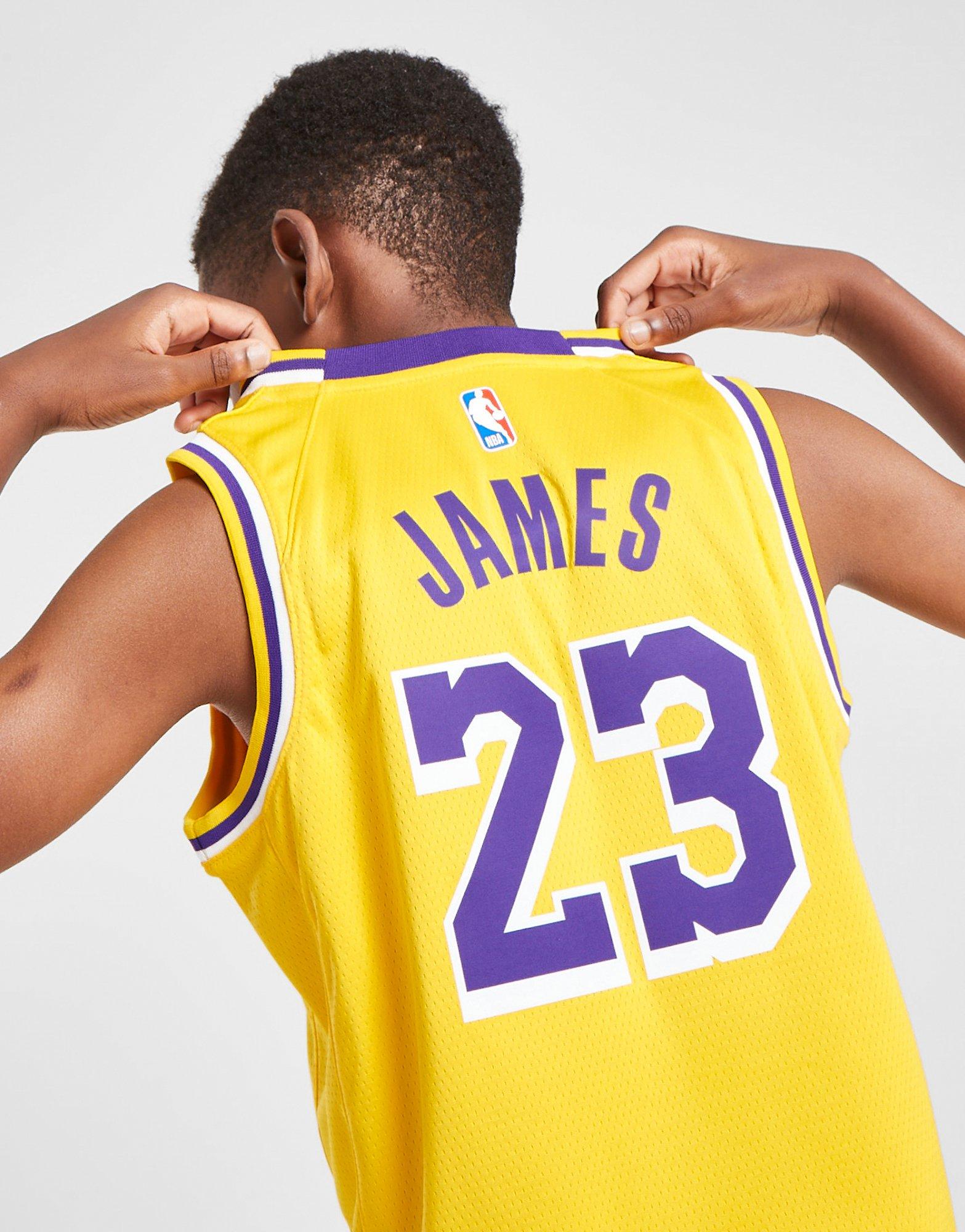 Boys Grade School - Jordan Boys LeBron James Lakers Statement Swingman Jersey - Boys' Grade School Purple/Yellow Size XL