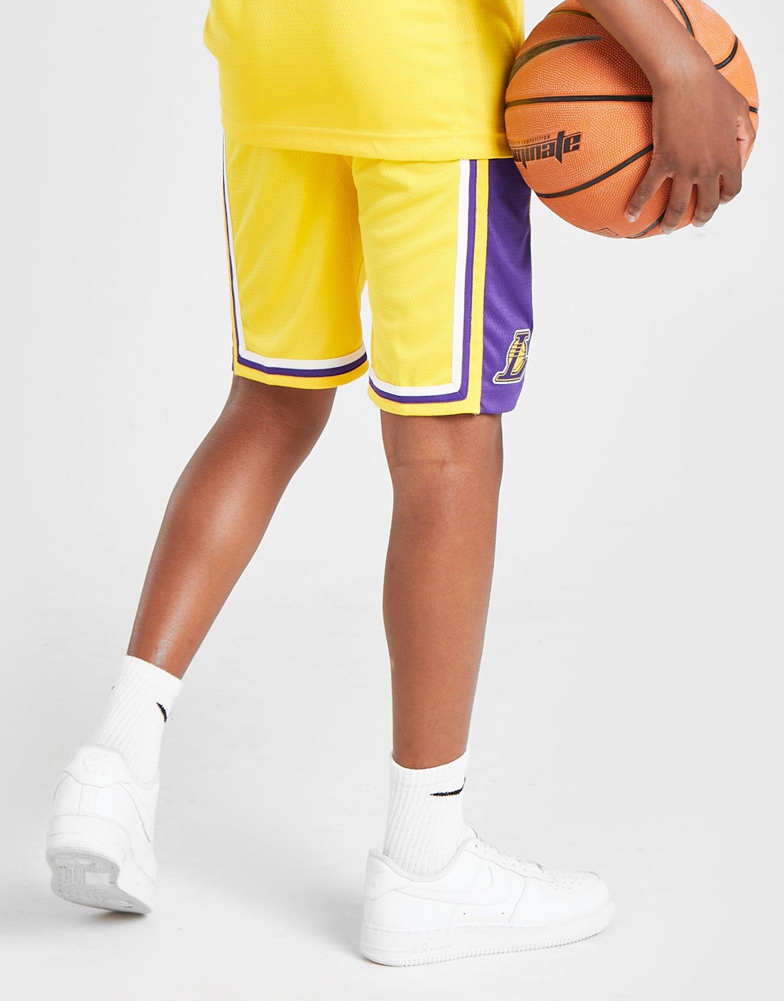 Yellow Nike NBA LA Lakers Shorts Junior