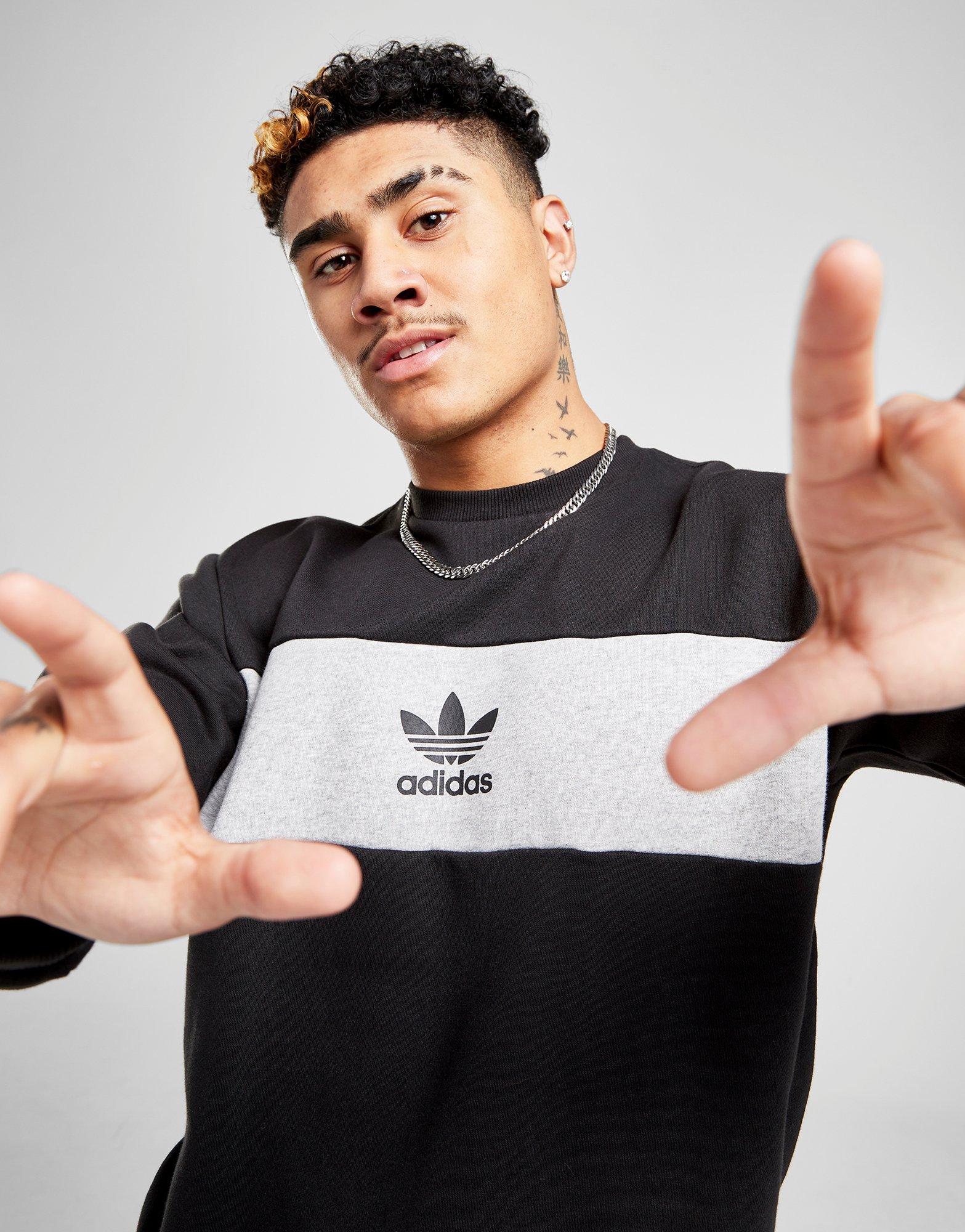 adidas originals colour block crew sweatshirt