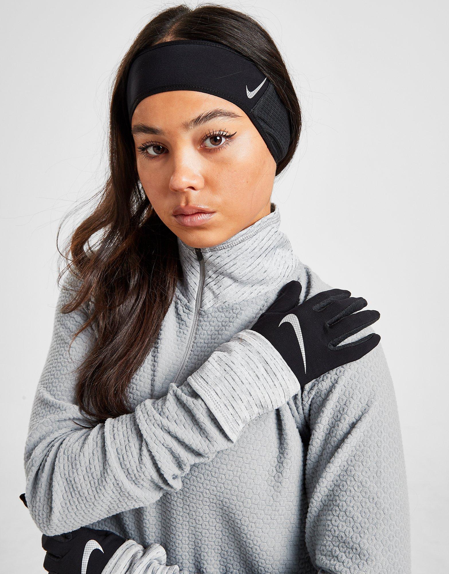 Black Nike Essential Running Headband & Gloves Set | JD Sports
