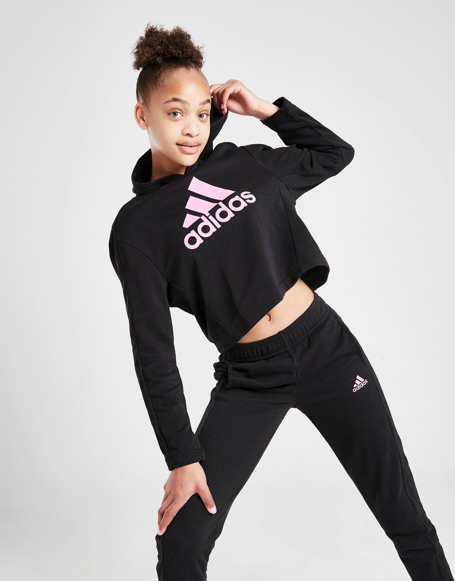 Adidas girls cropped outlet hoodie