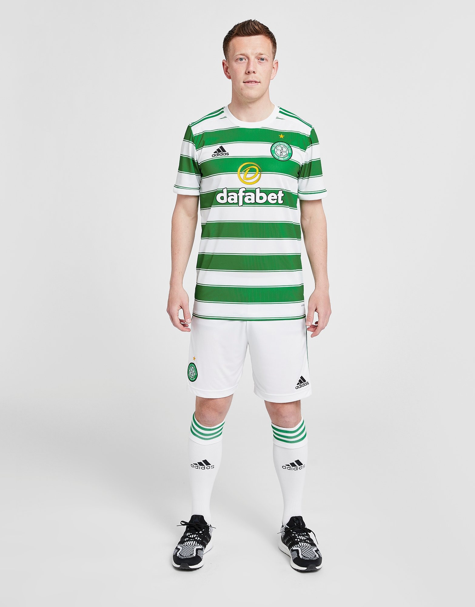 White adidas Celtic FC 2021/22 Home Shorts JD Sports