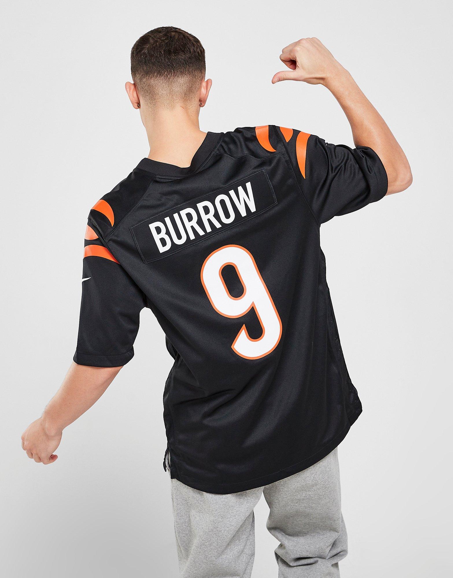 Black Nike NFL Cincinnati Bengals Burrow #9 Jersey