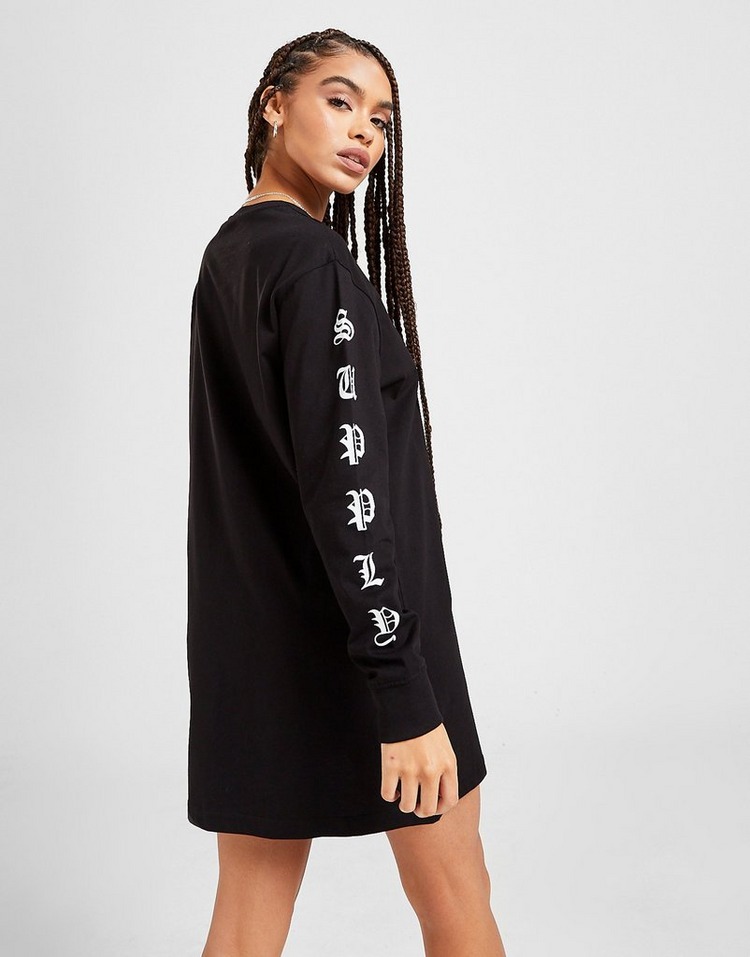 Black Supply & Demand Gothic Long Sleeve T-Shirt Dress | JD Sports
