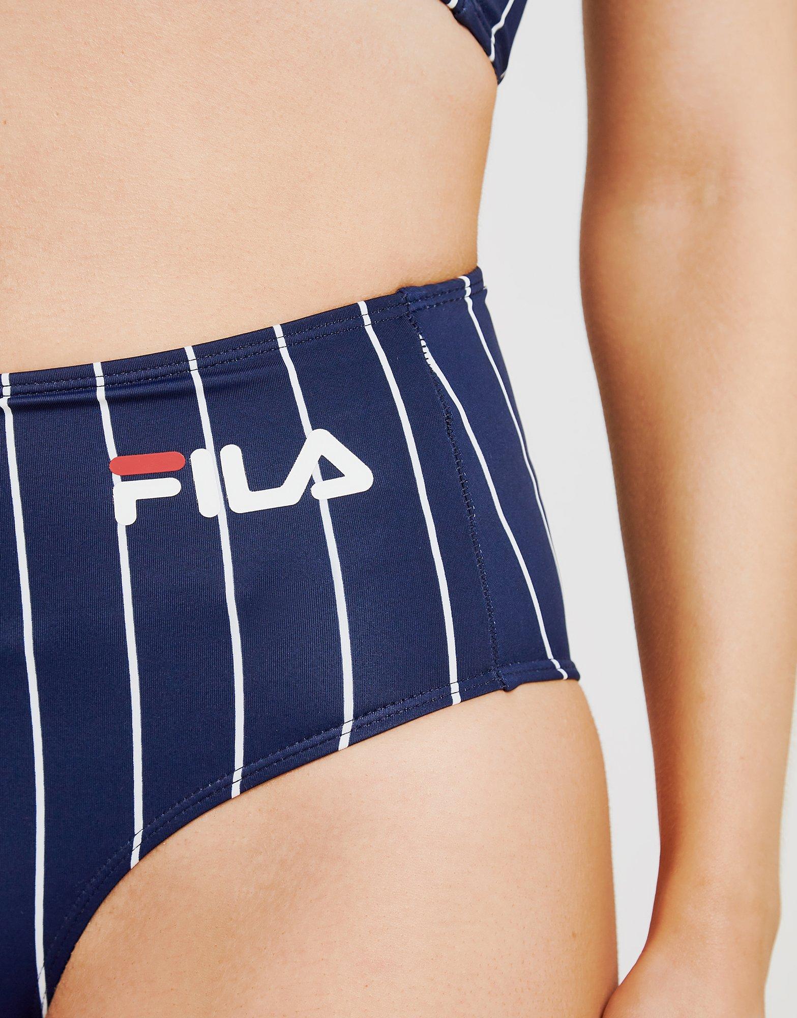 Fila Stripe High Waist Bikini Bottoms