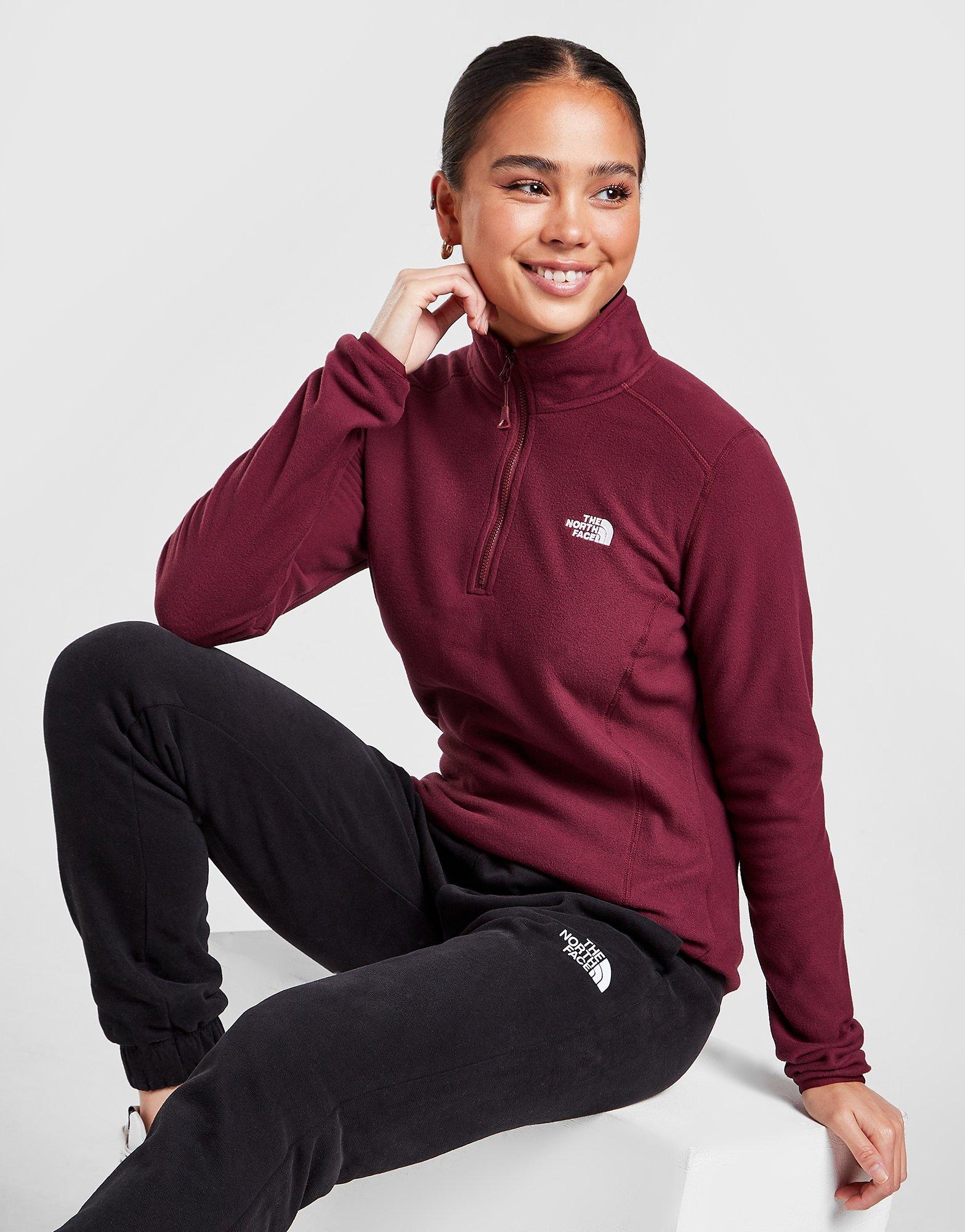 Burgundy north face deals fleece