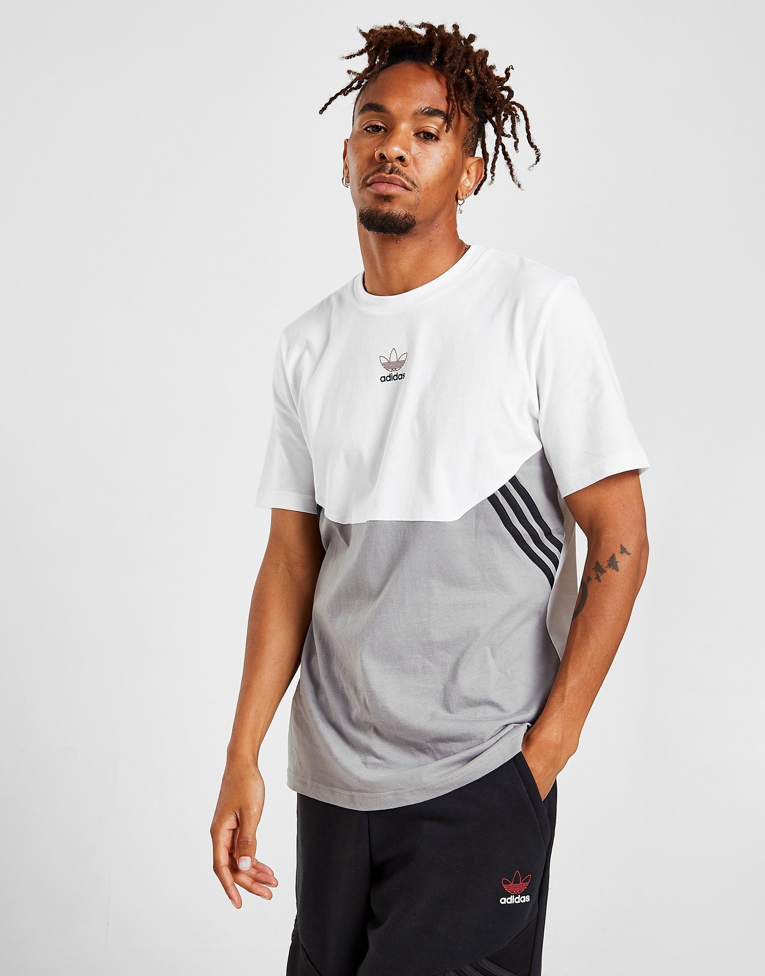 White adidas Sport Blocked T-shirt | JD Sports
