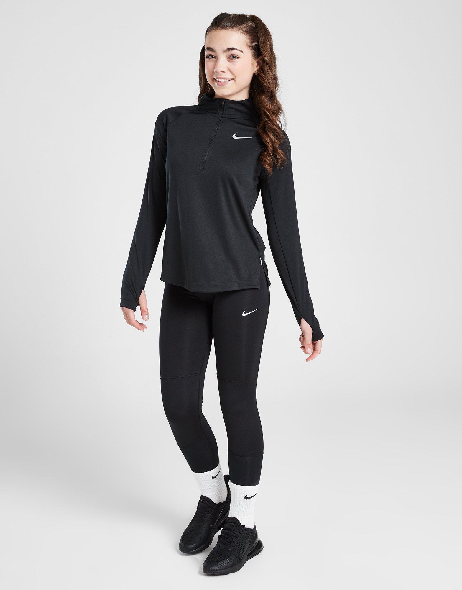 Black Nike Girls' Long-Sleeve Running Top Junior