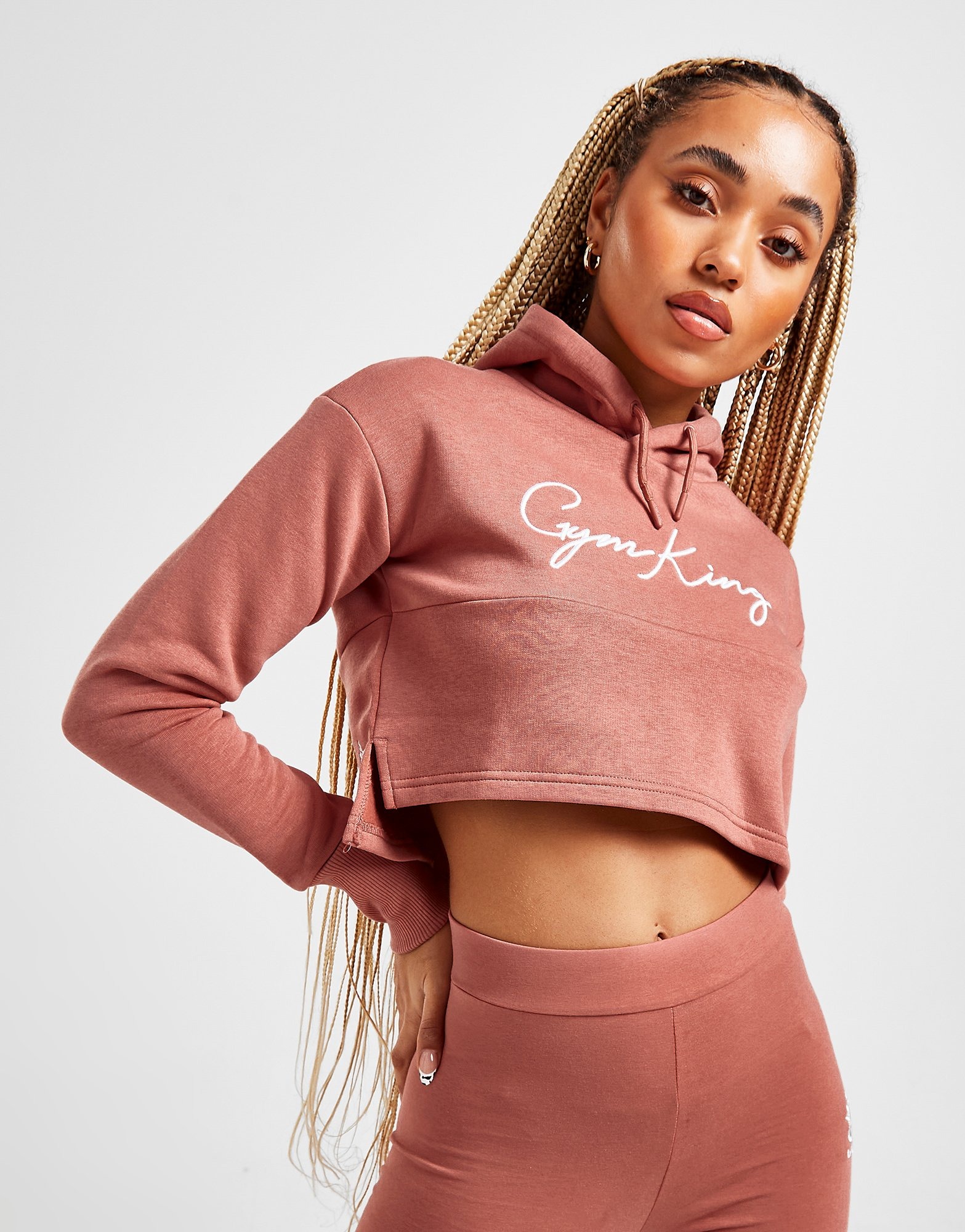 Gym King Sky Crop Logo Hoodie