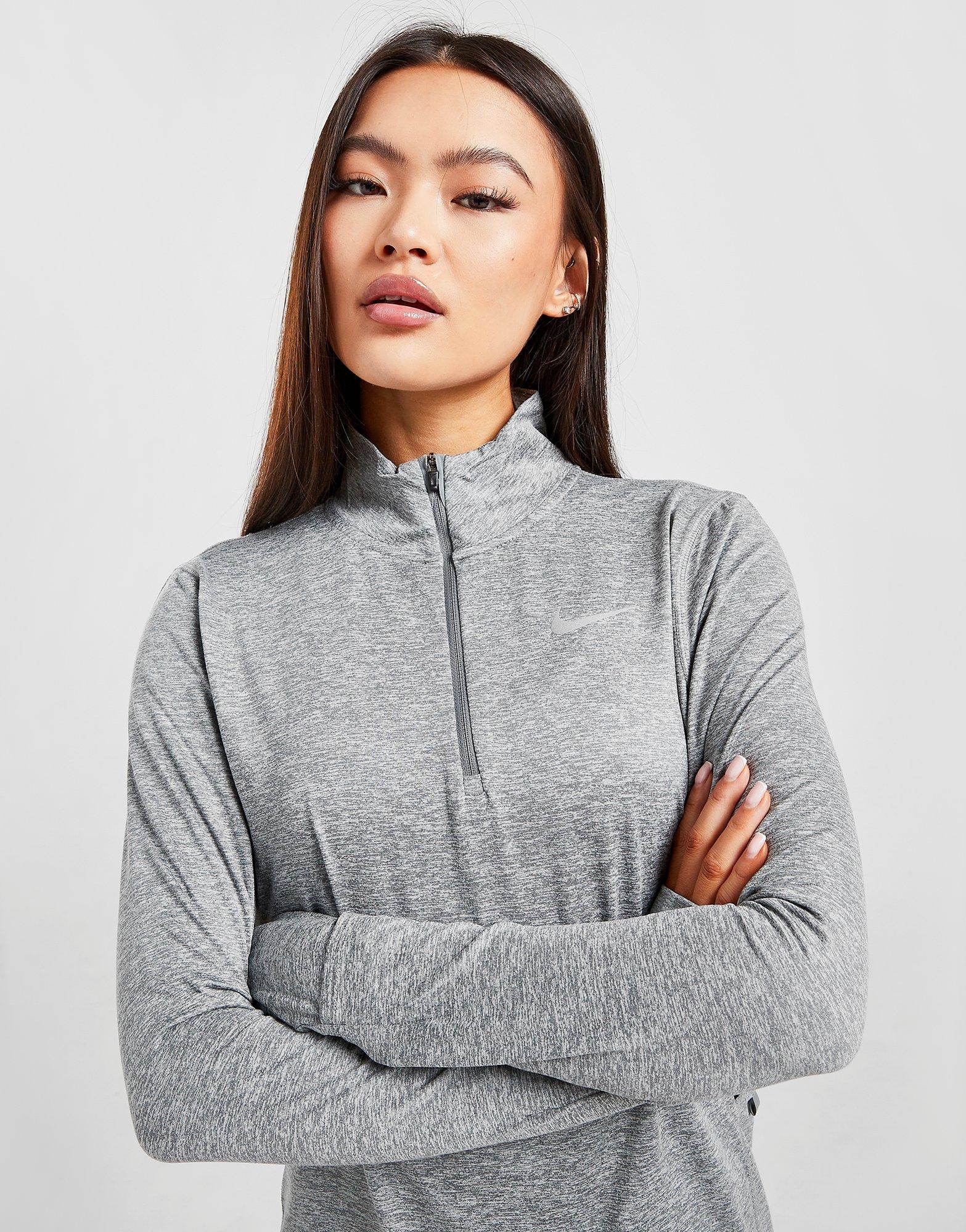 nike running half zip grey