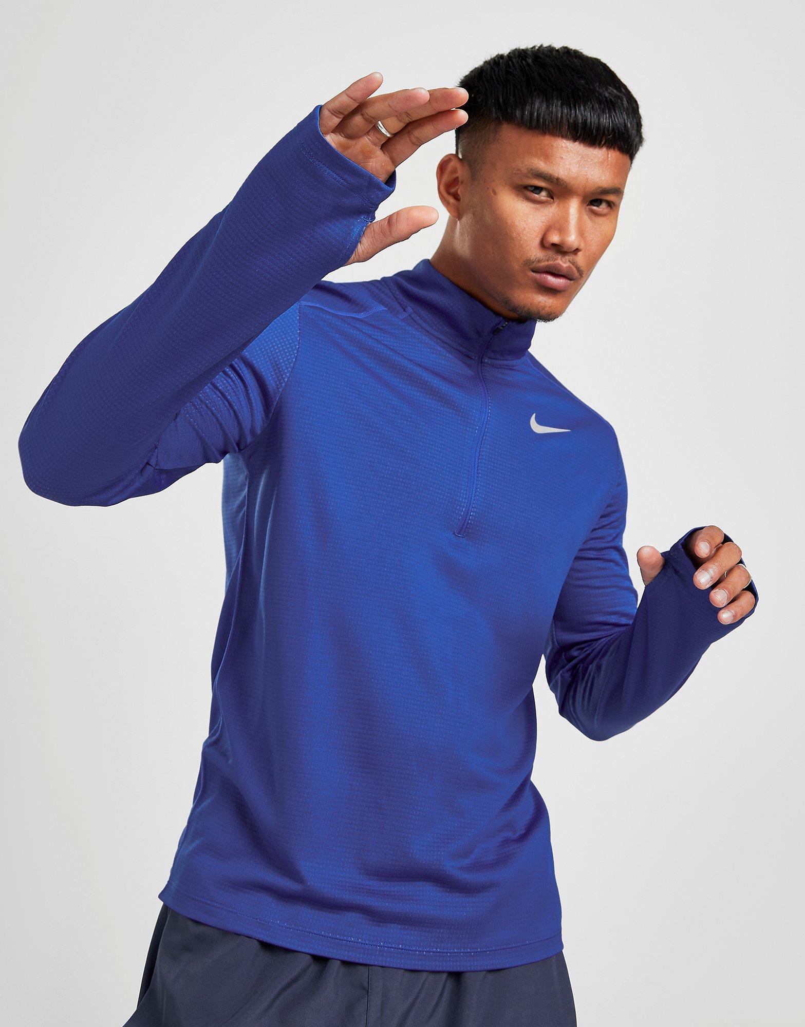 Mens nike running t shirt blue sale