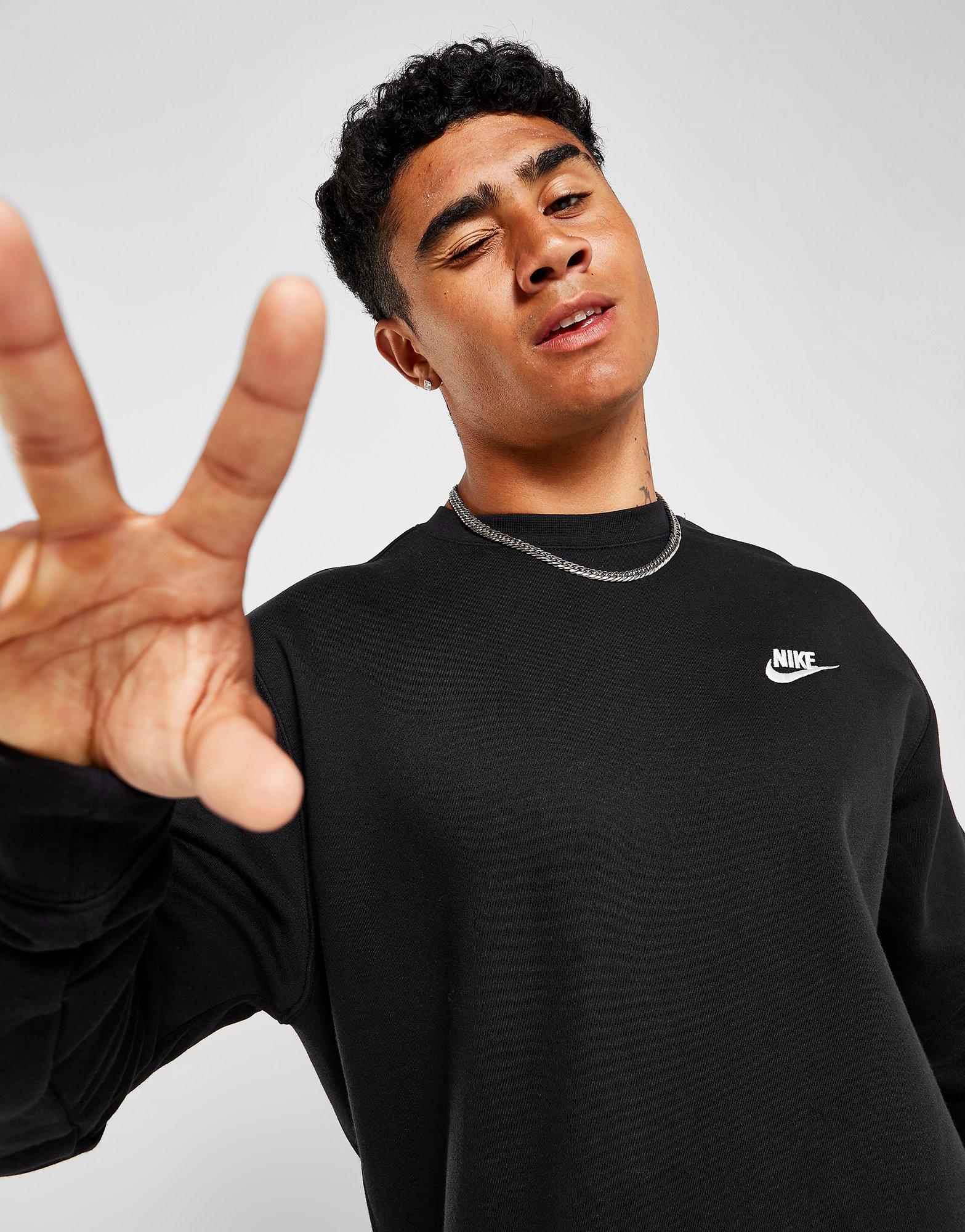 nike club crew sweatshirt black