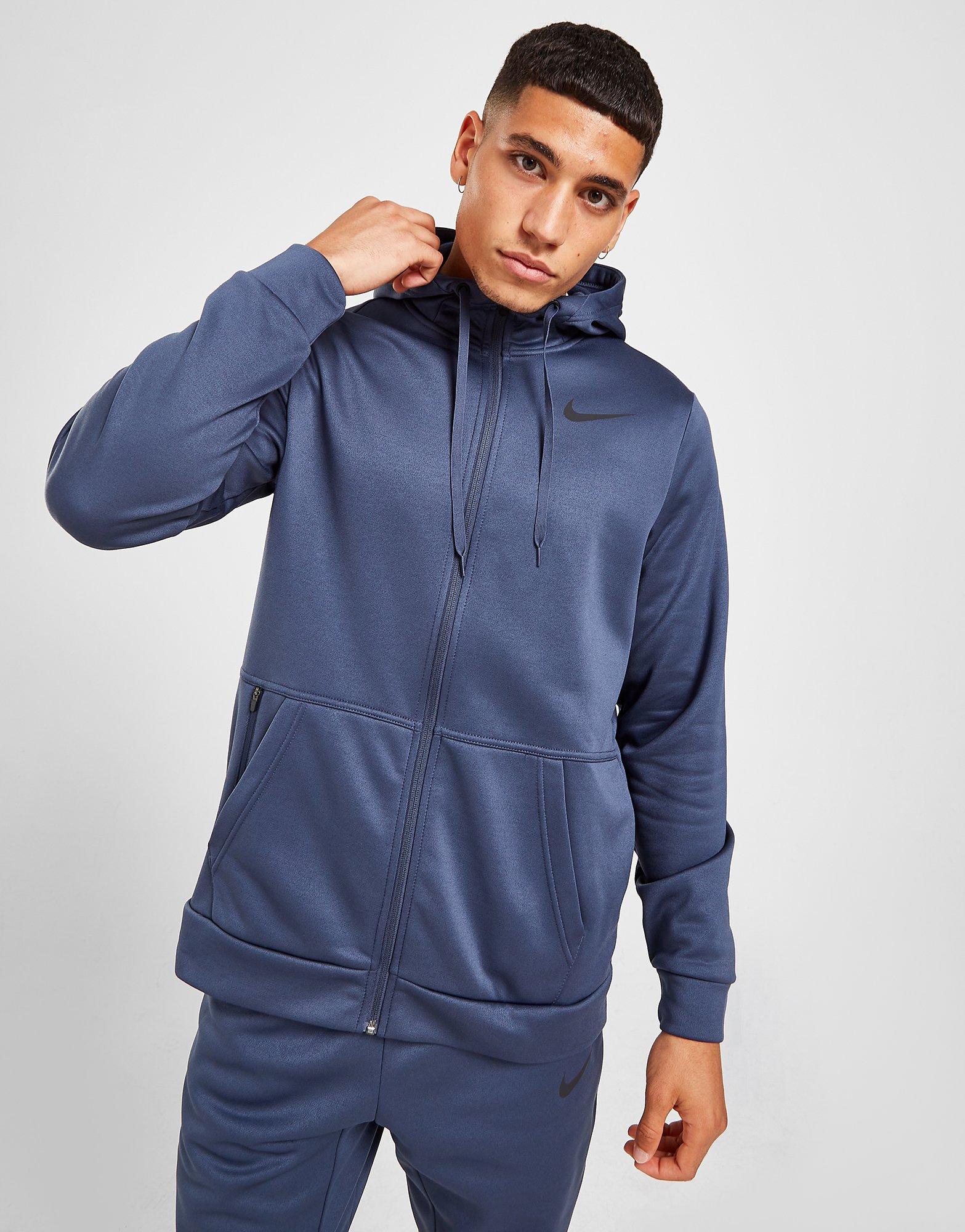 nike therma hoodie blue