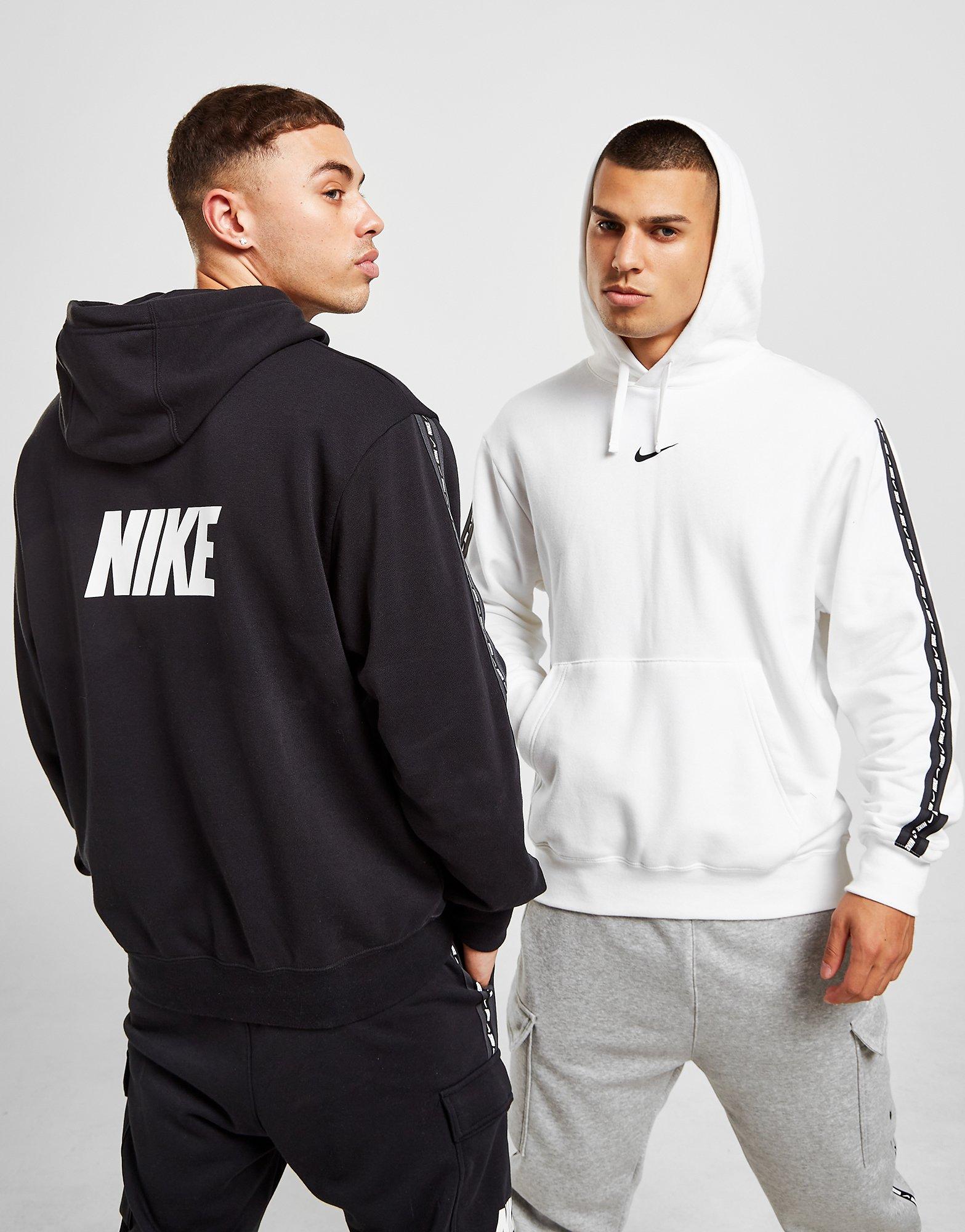 black nike taped hoodie