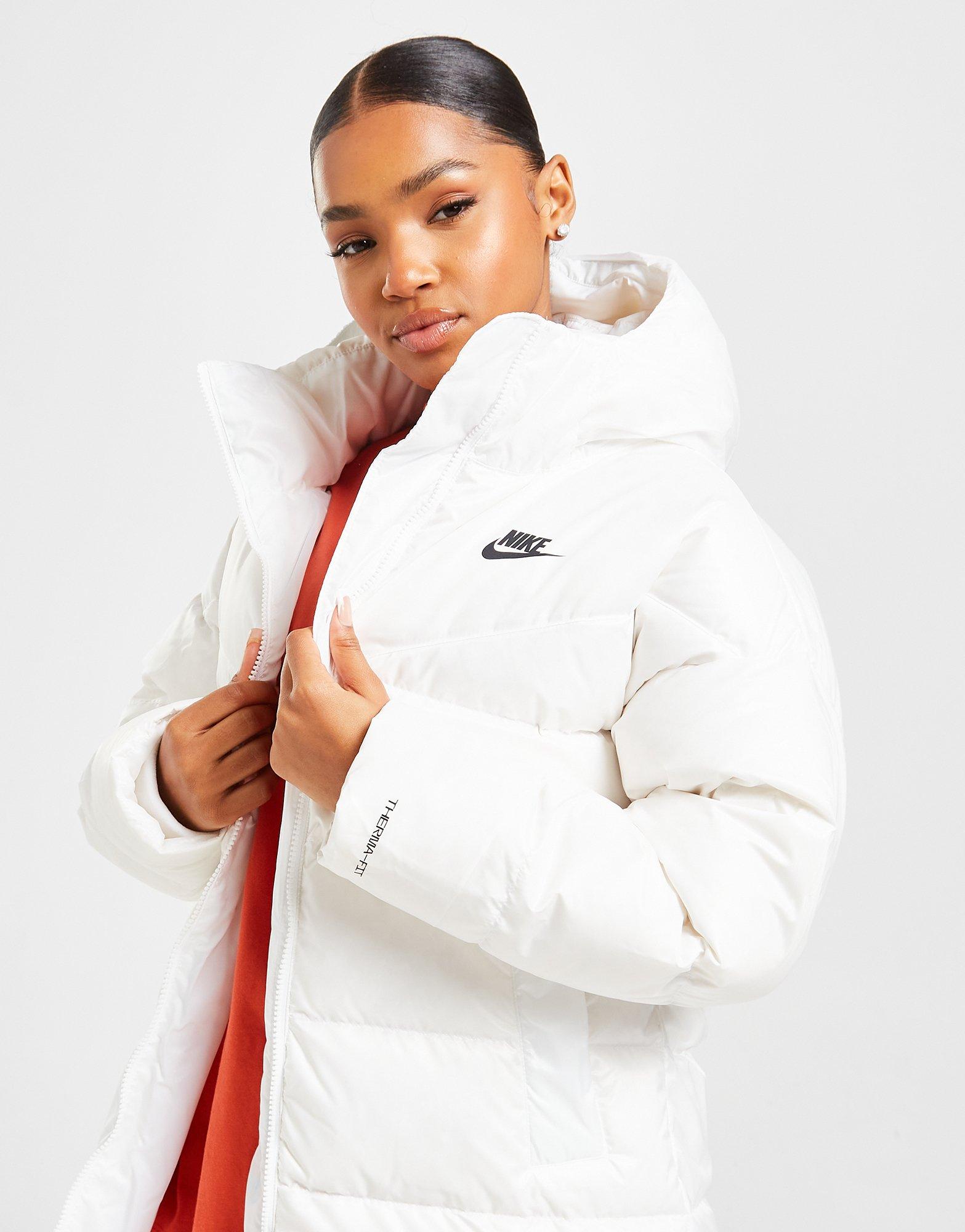 White nike best sale puffer jacket women's