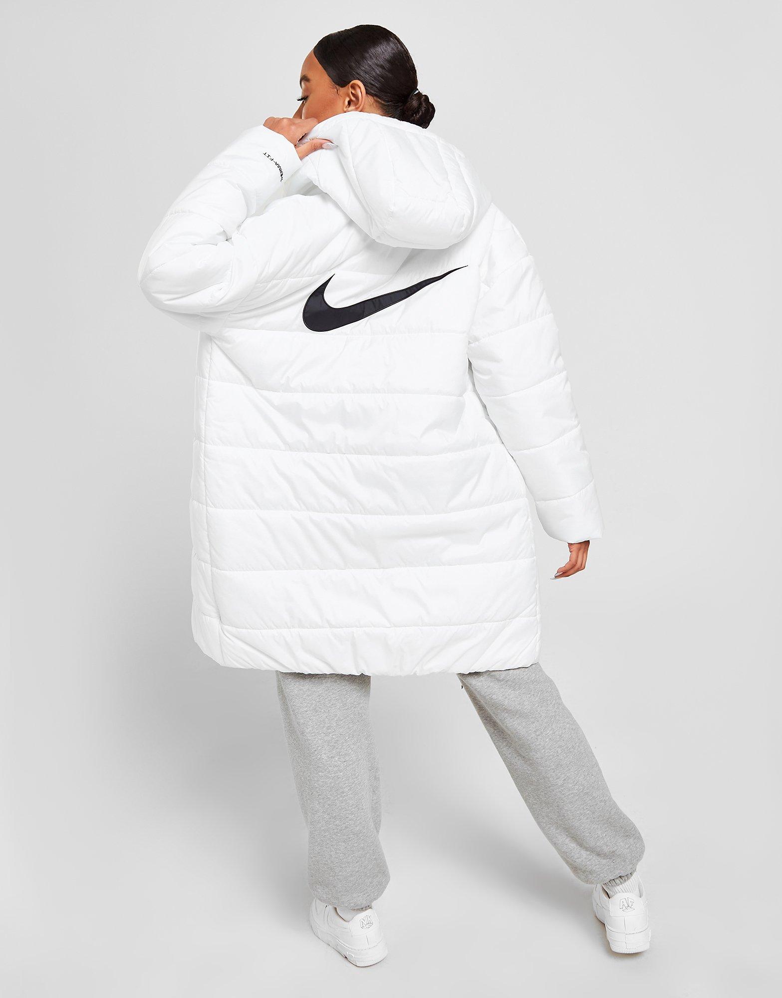 nike core swoosh parka white