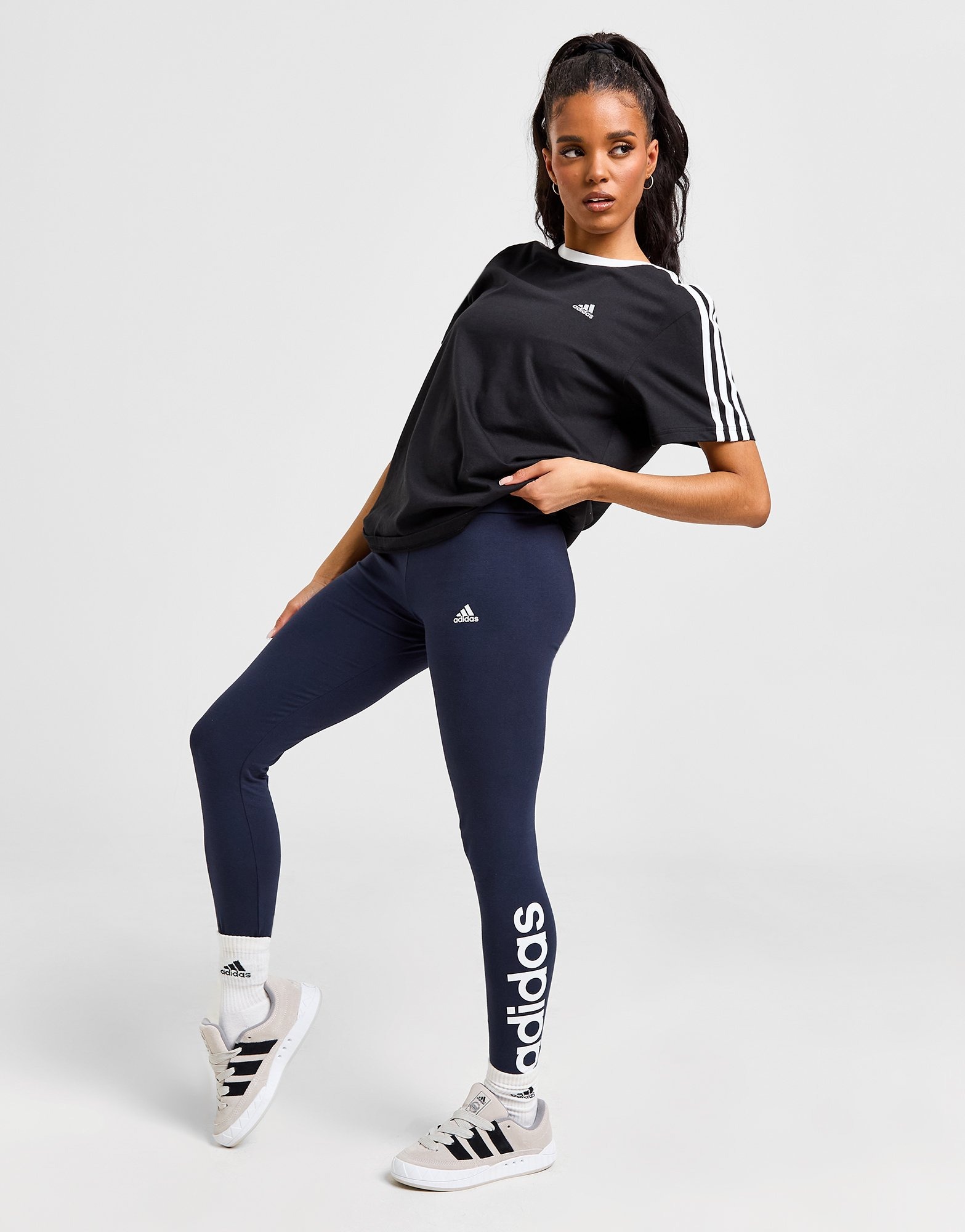 Blue adidas Core Linear Leggings JD Sports Global