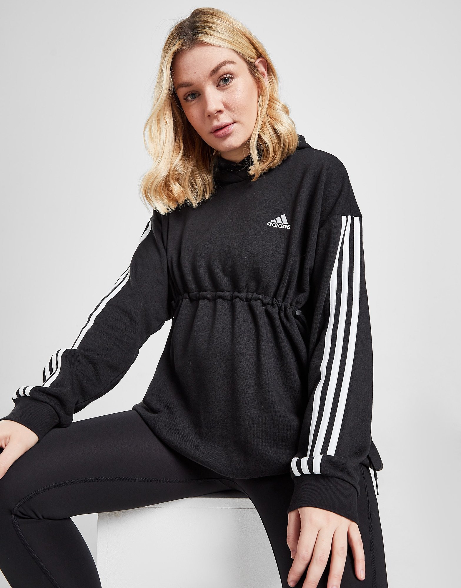 Zwart adidas Maternity Badge Of Sport 3Stripes Overhead Hoodie JD Sports