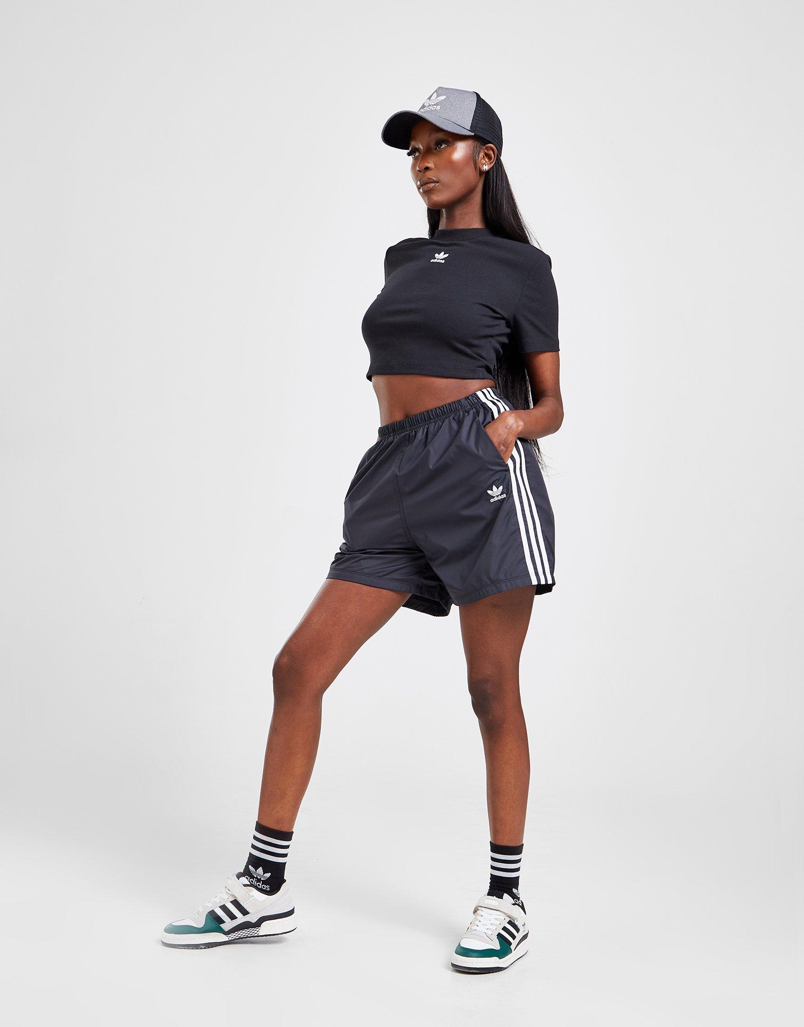 adidas Originals 3-Stripes Woven Boyfriend Shorts