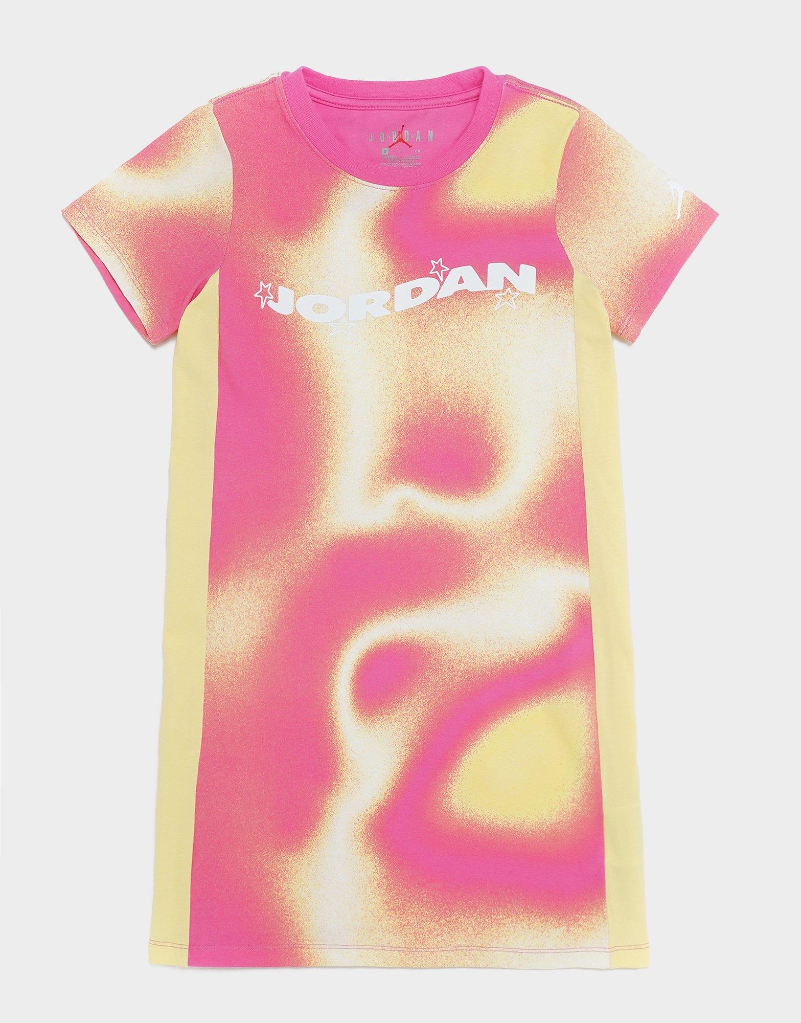 pink and white jordans shirt
